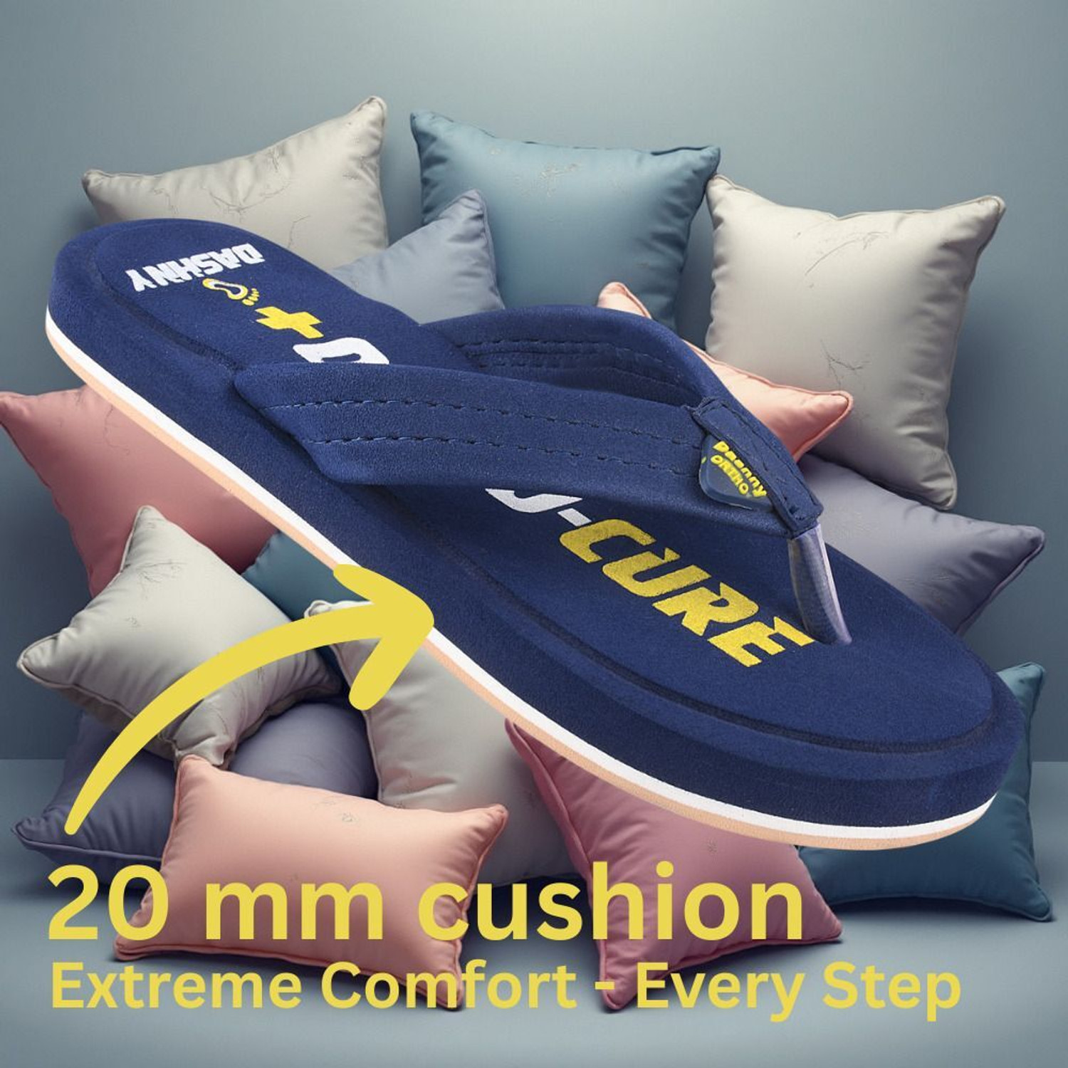Image of DASHNY Men Ortho-Cure Orthopedic Soft Cushioned Slippers for Men (Sizes 6-12) Flip Flops