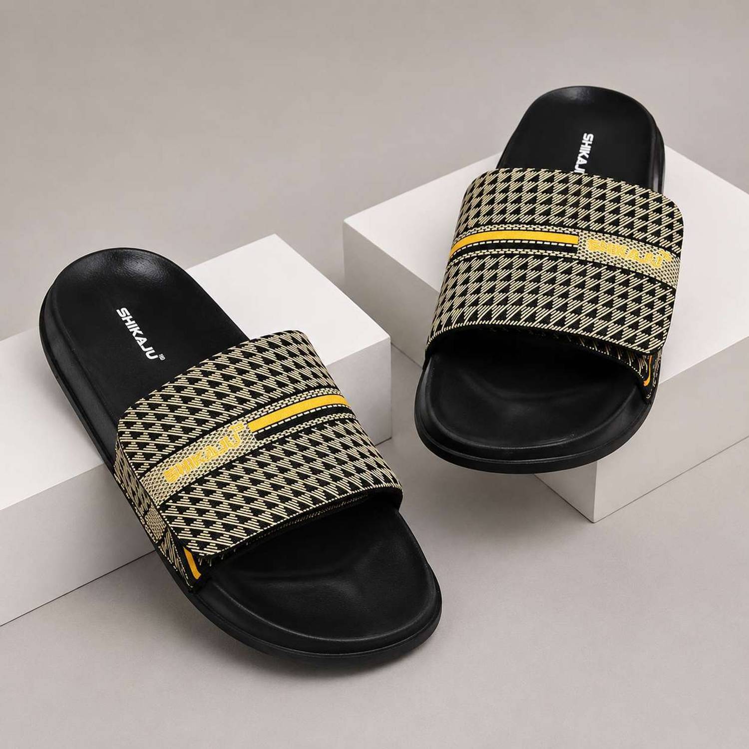 SHIKAJU Men Black Slides - Image 1