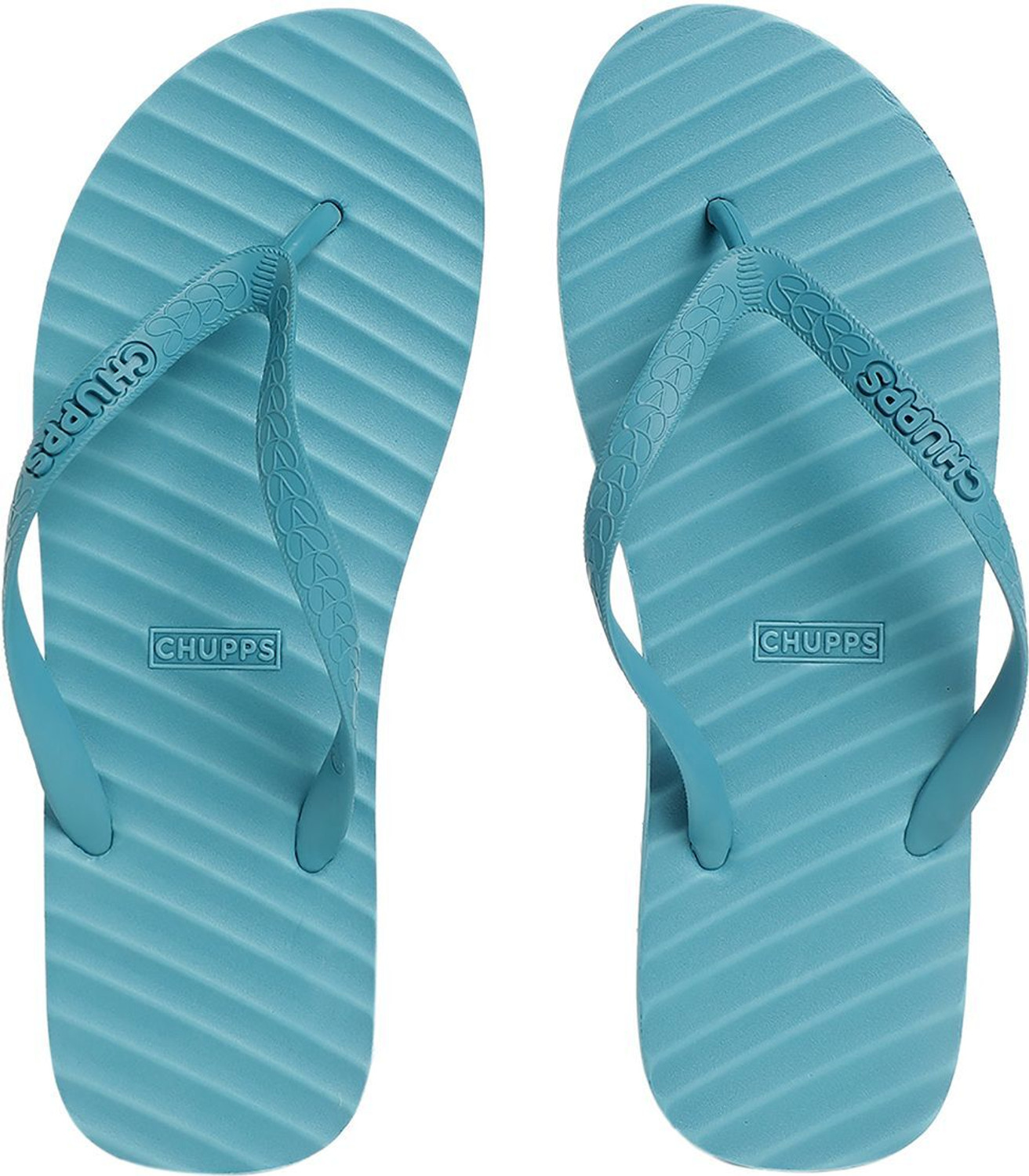 Image of Chupps Men Banana Leaf Monocrome Blue Soft Lightweight Flip Flops For Unisex Flip Flops