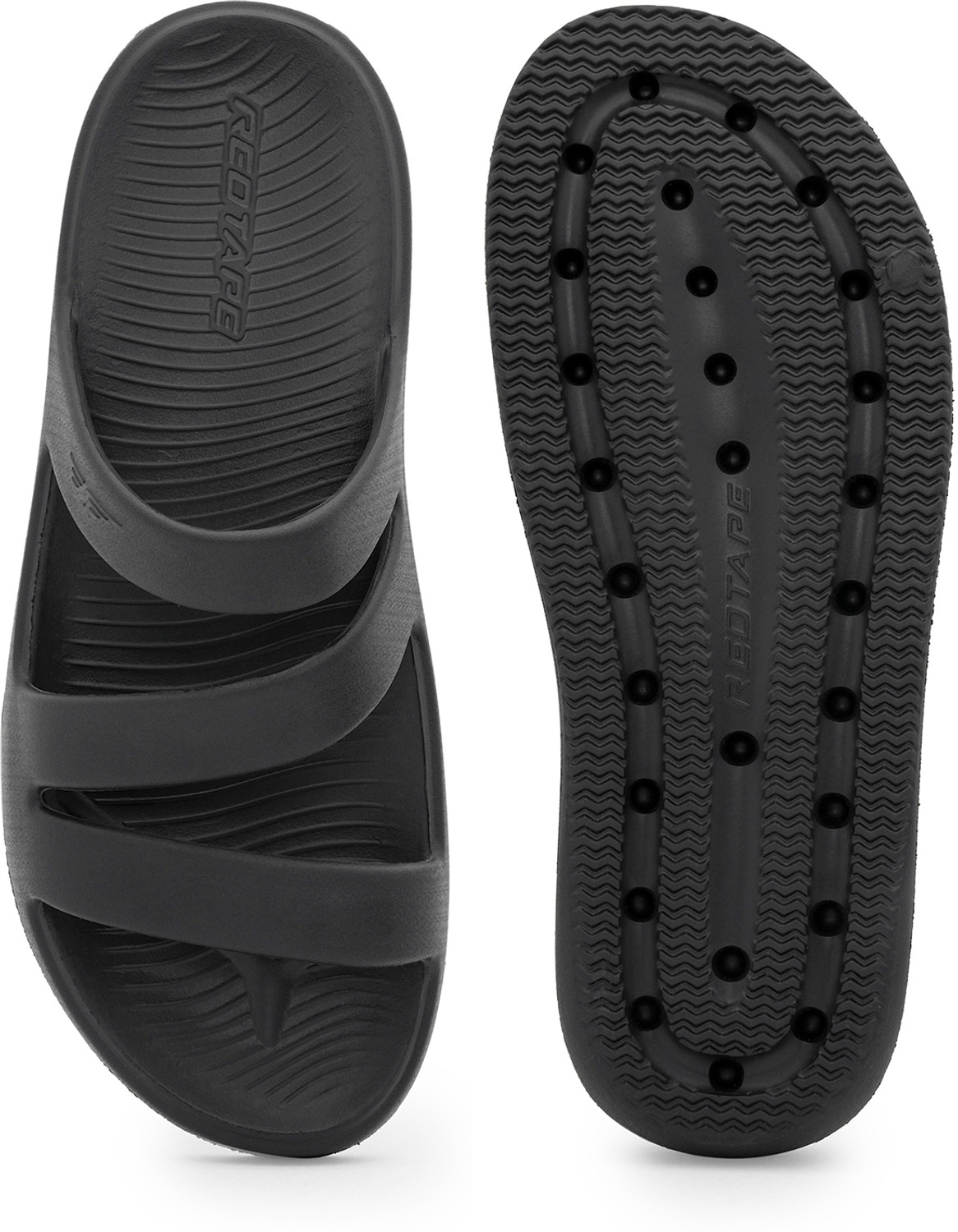 Image of RED TAPE Women Slides (Black, 6)