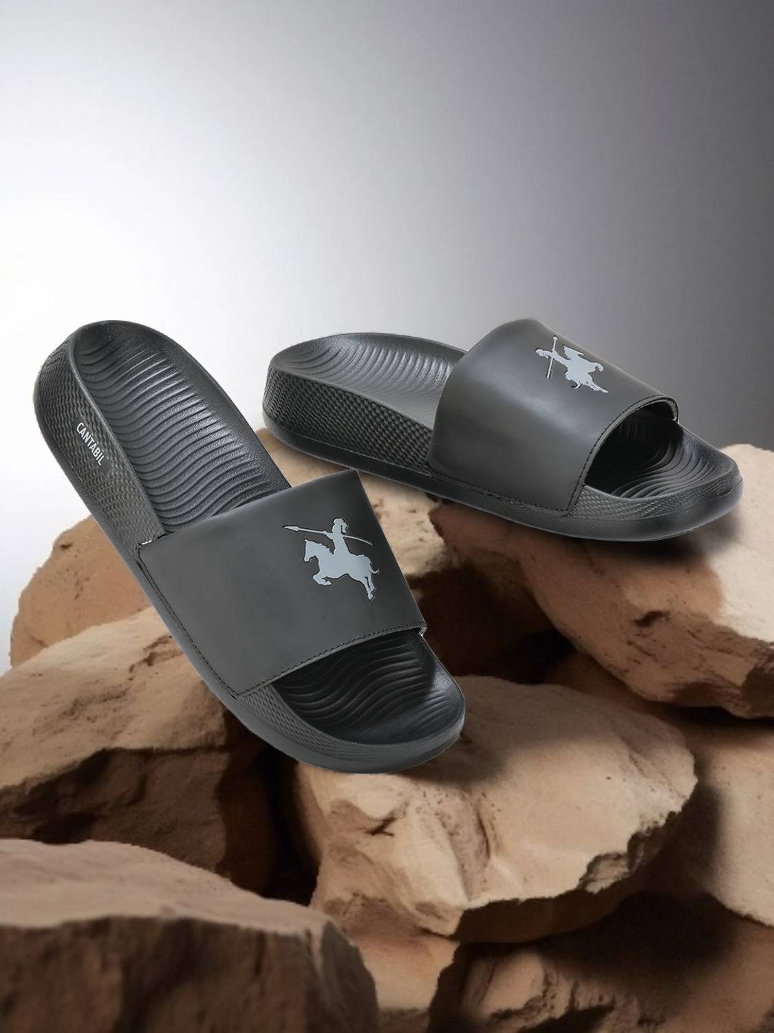 CANTABIL Men Slides Black