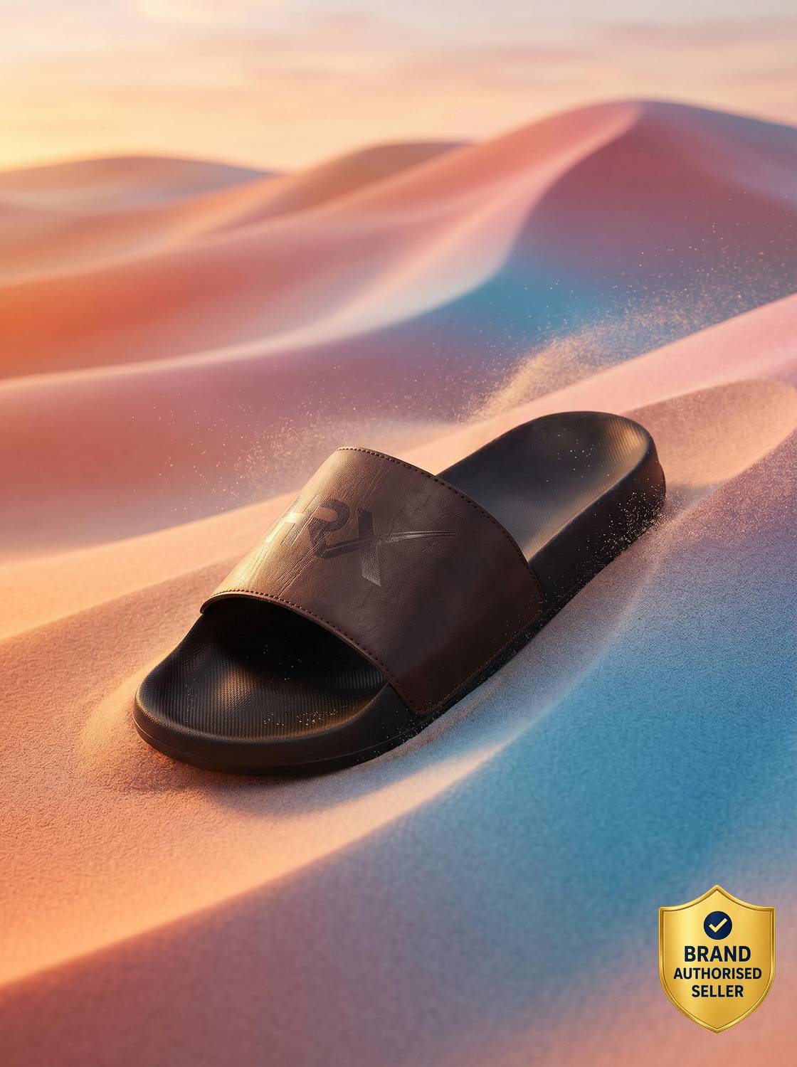 HRX by Hrithik Roshan Men Brown Slides - Image 1