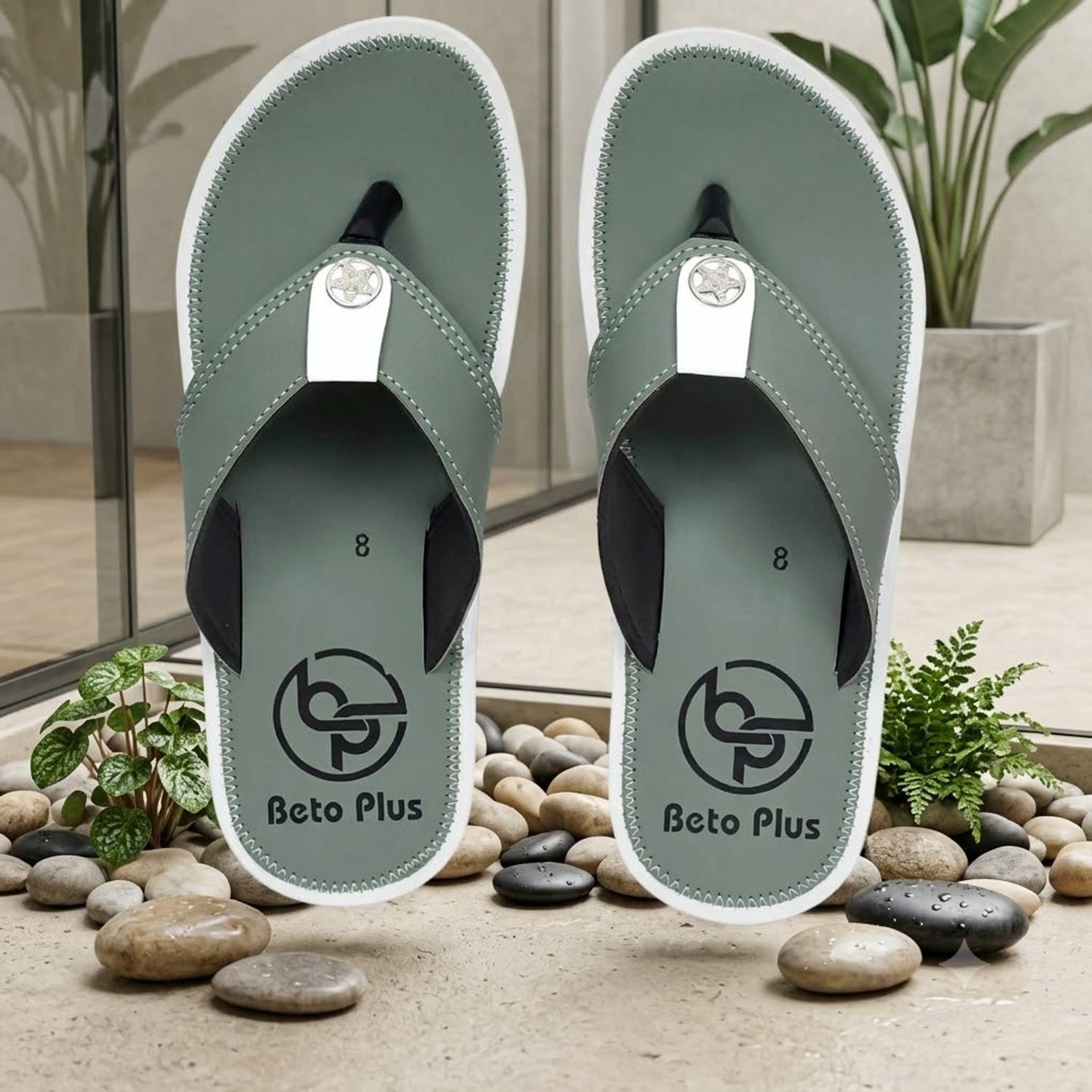 Beto Plus Men Flip Flops Green - Image 1