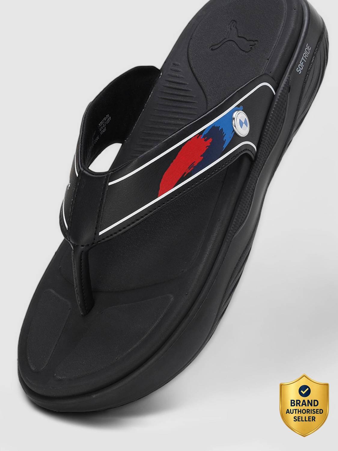 PUMA Men BMW MMS Softride Seave IN Flip Flops Black - Image 1