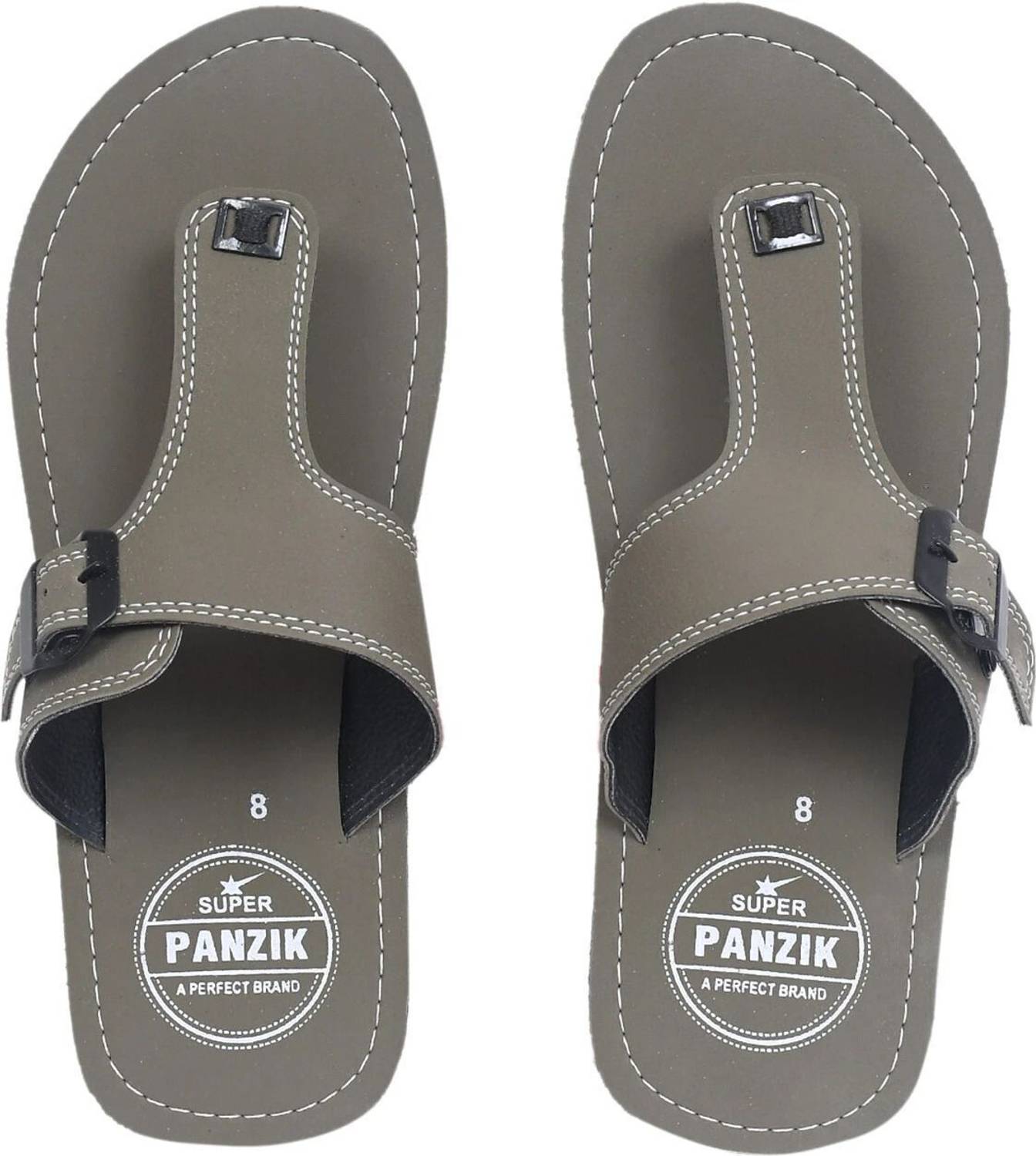 PANZIK Men Gray Flip Flops - Image 2