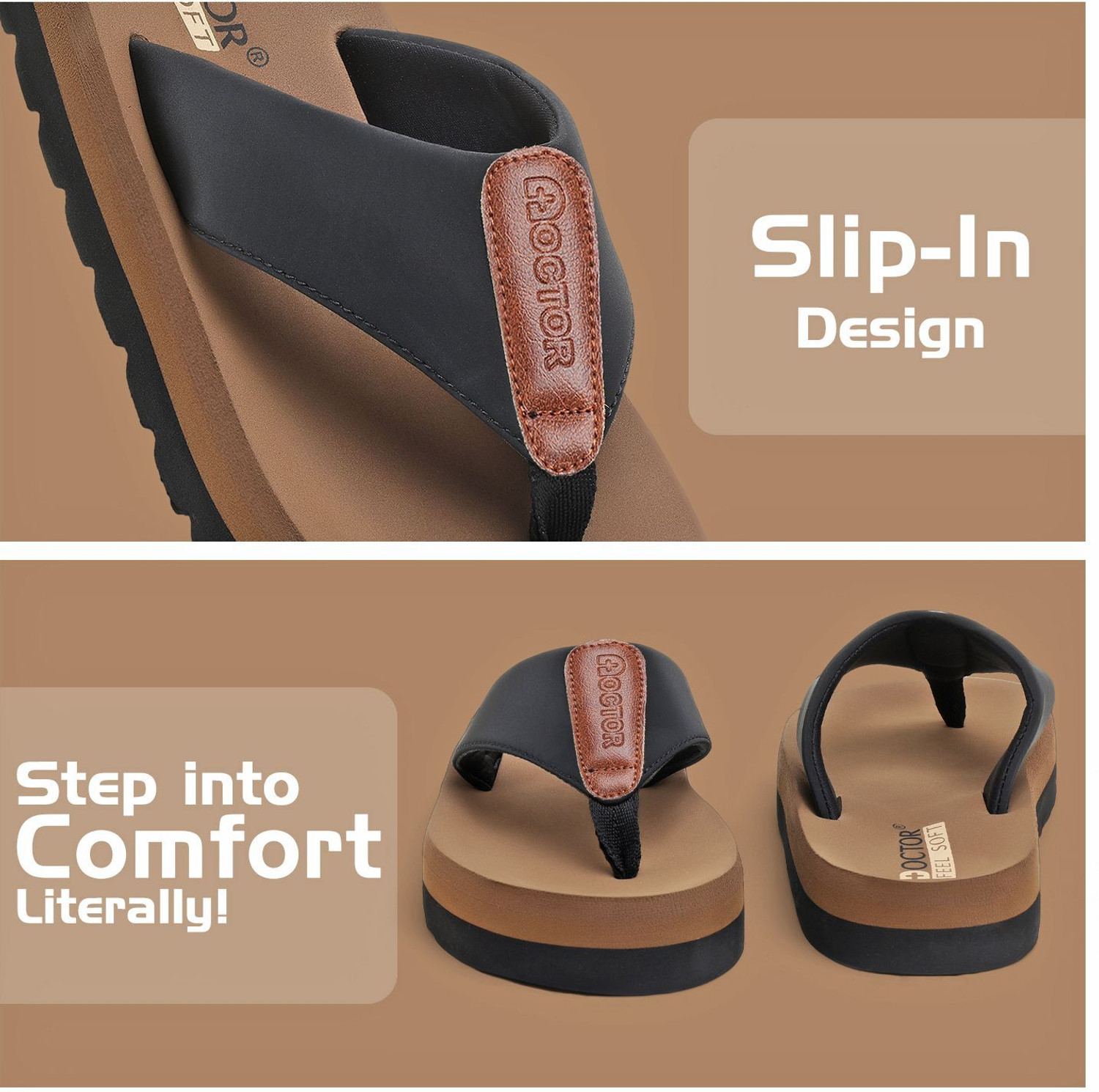 Image of DOCTOR FEEL SOFT Men Men Orthopedic Slippers for Men Flexible Soft Cushion Sole Slippers Slippers