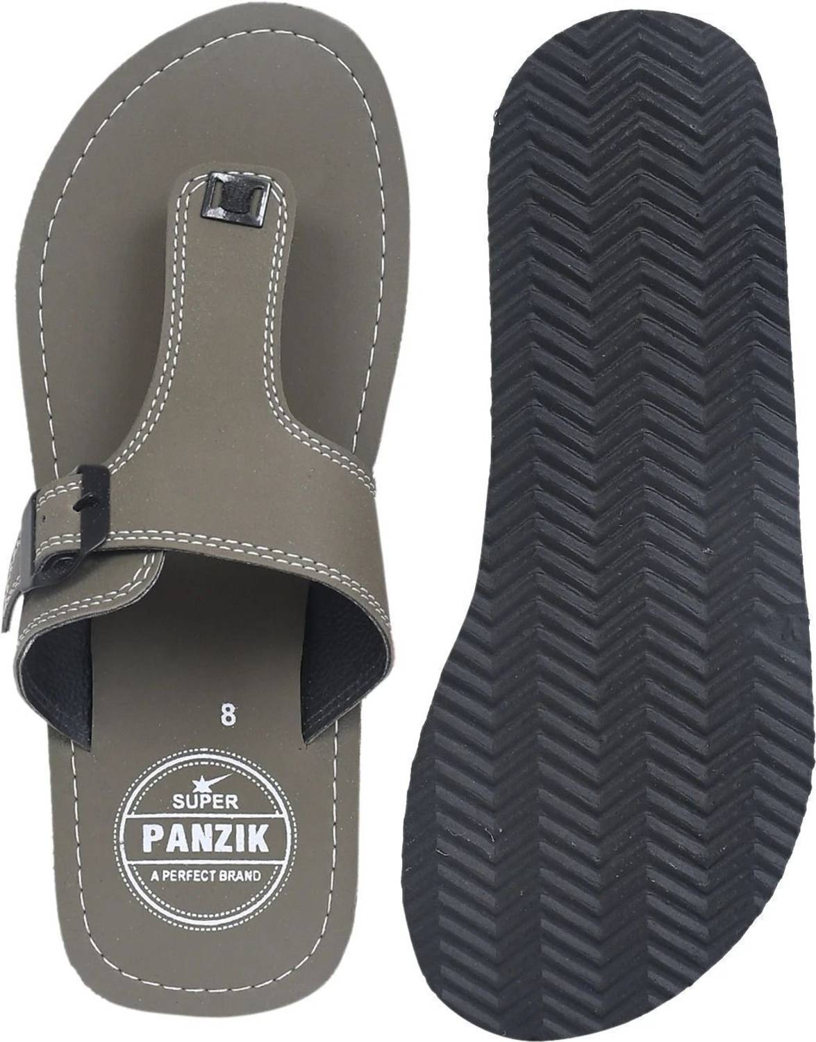 PANZIK Men Gray Flip Flops - Image 5