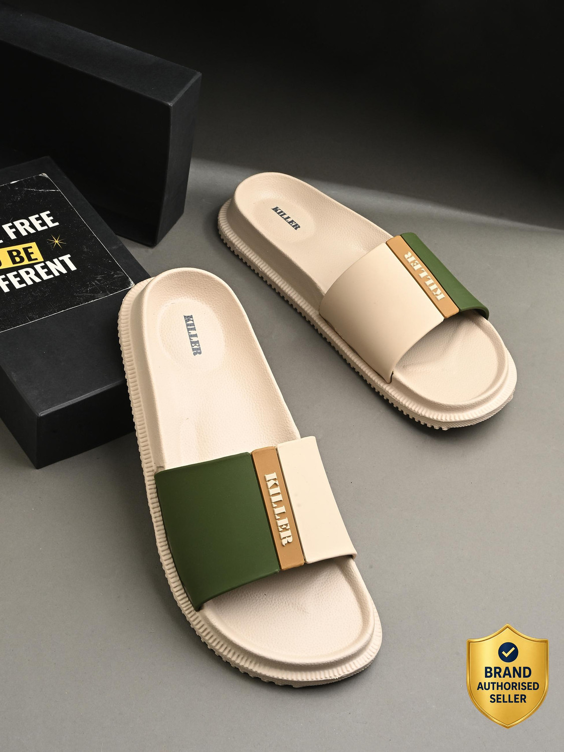 Image of KILLER Men Soft Comfortable Chappal Casual Lightweight Men Slippers for Daily Wear Slippers