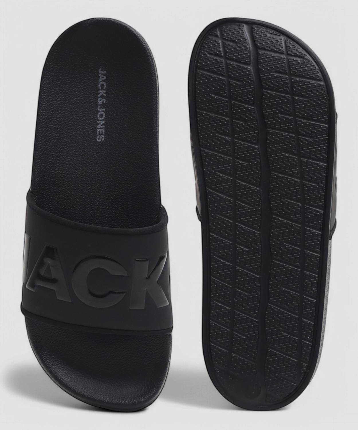 JACK & JONES Men Black Slides - Image 5