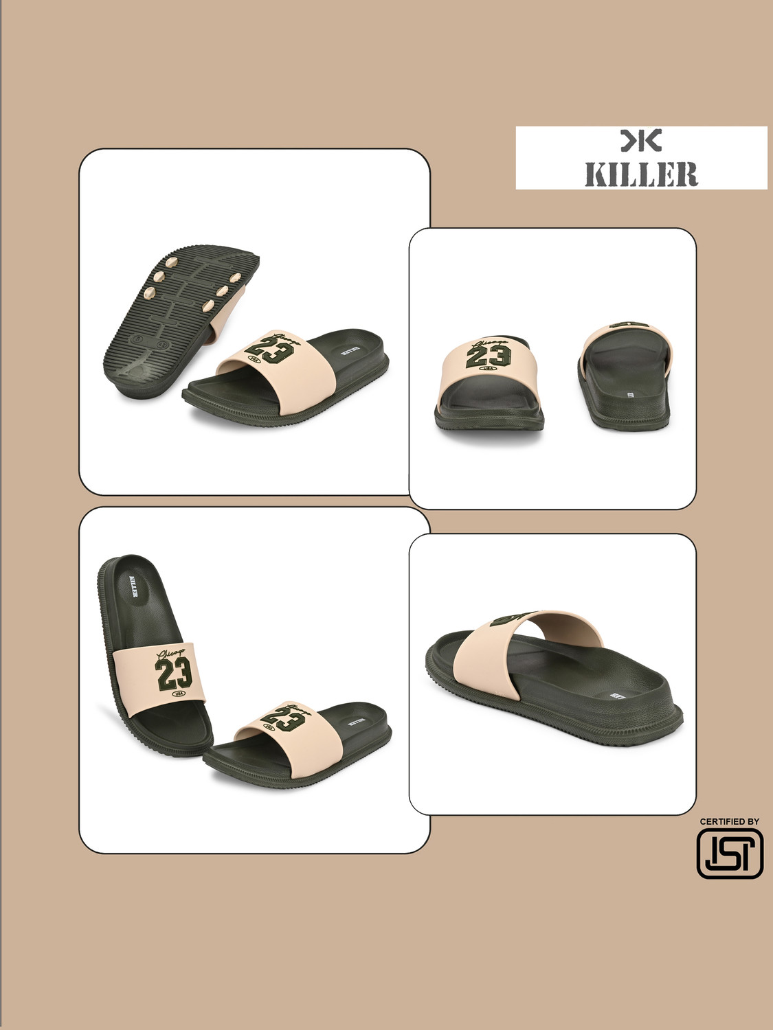 Image of KILLER Men Soft Comfortable Chappal Casual Lightweight Men Slippers for Daily Wear Slides
