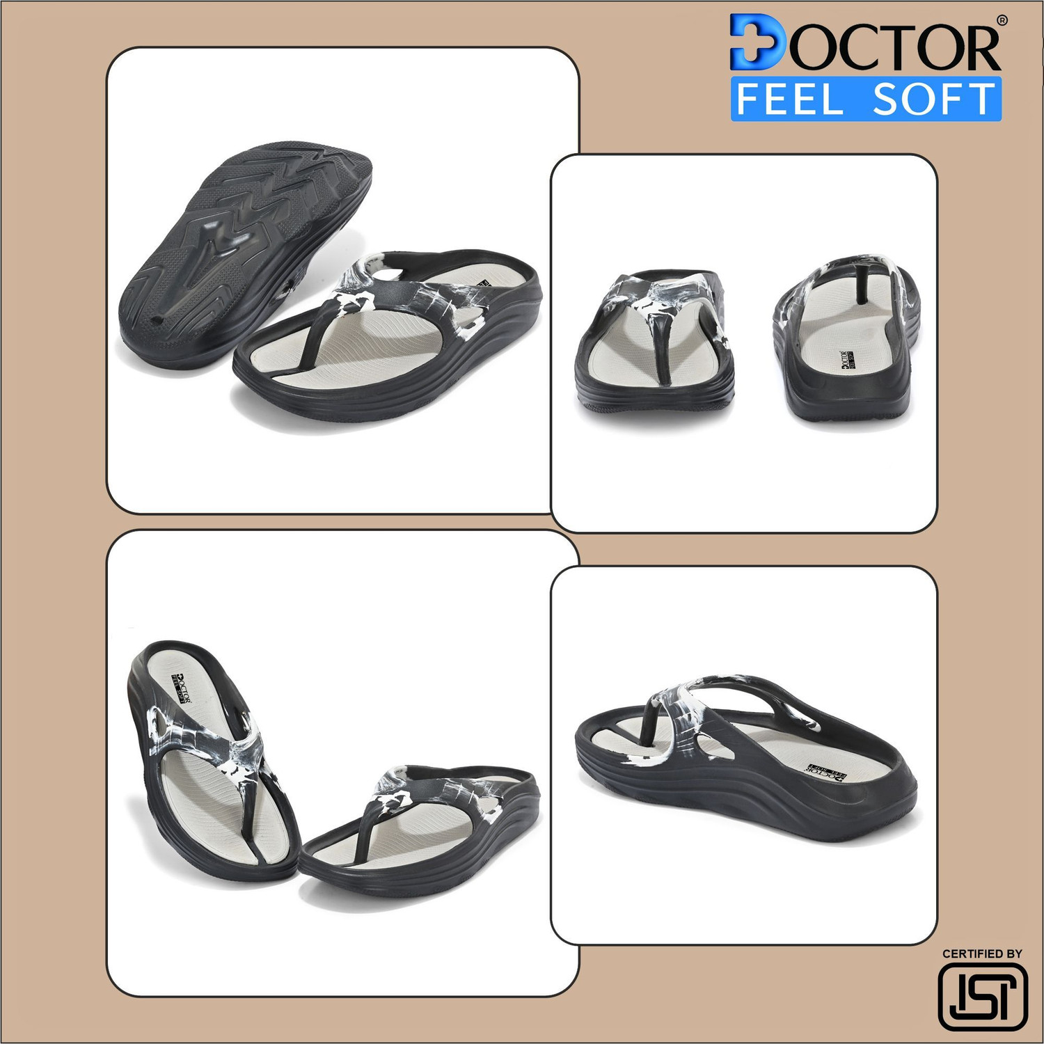 Image of DOCTOR FEEL SOFT Men Orthopedic Comfort Slippers for Men | Lightweight Fit Slippers