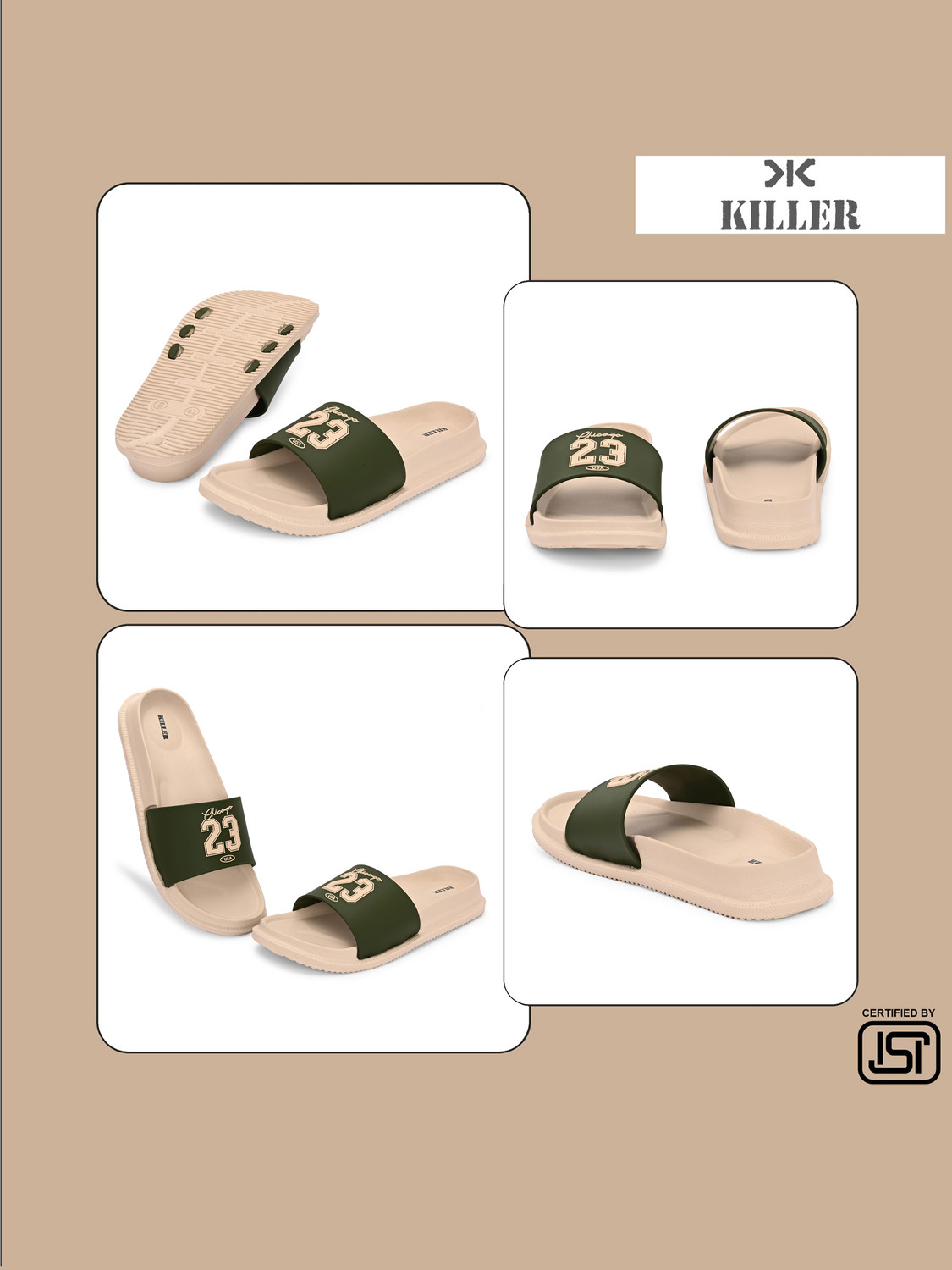 Image of KILLER Men Soft Comfortable Chappal Casual Lightweight Men Slippers for Daily Wear Slides
