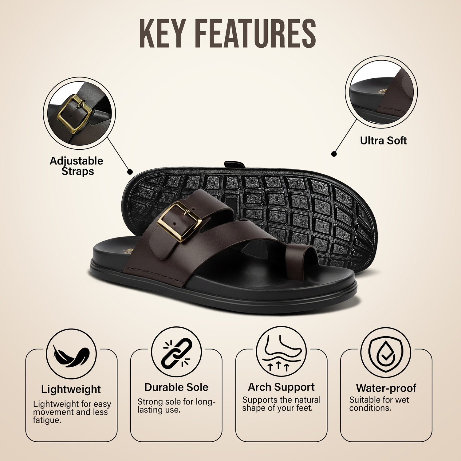 Image of BRUTON Men Ortho | Extra Soft | Comfort Toe | Acupressure | Comfortable Slides
