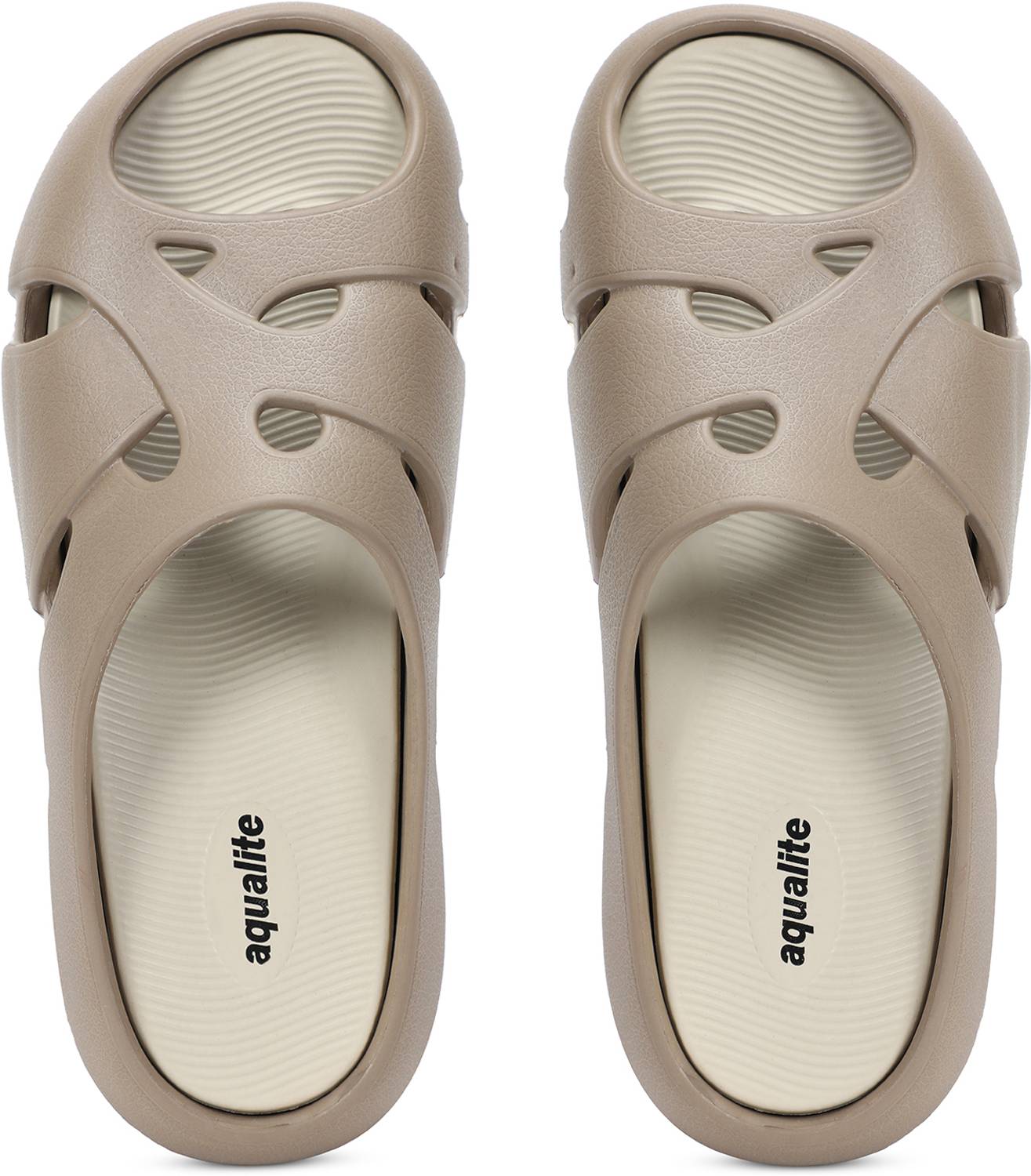 Aqualite Men Brown Slides - Image 1
