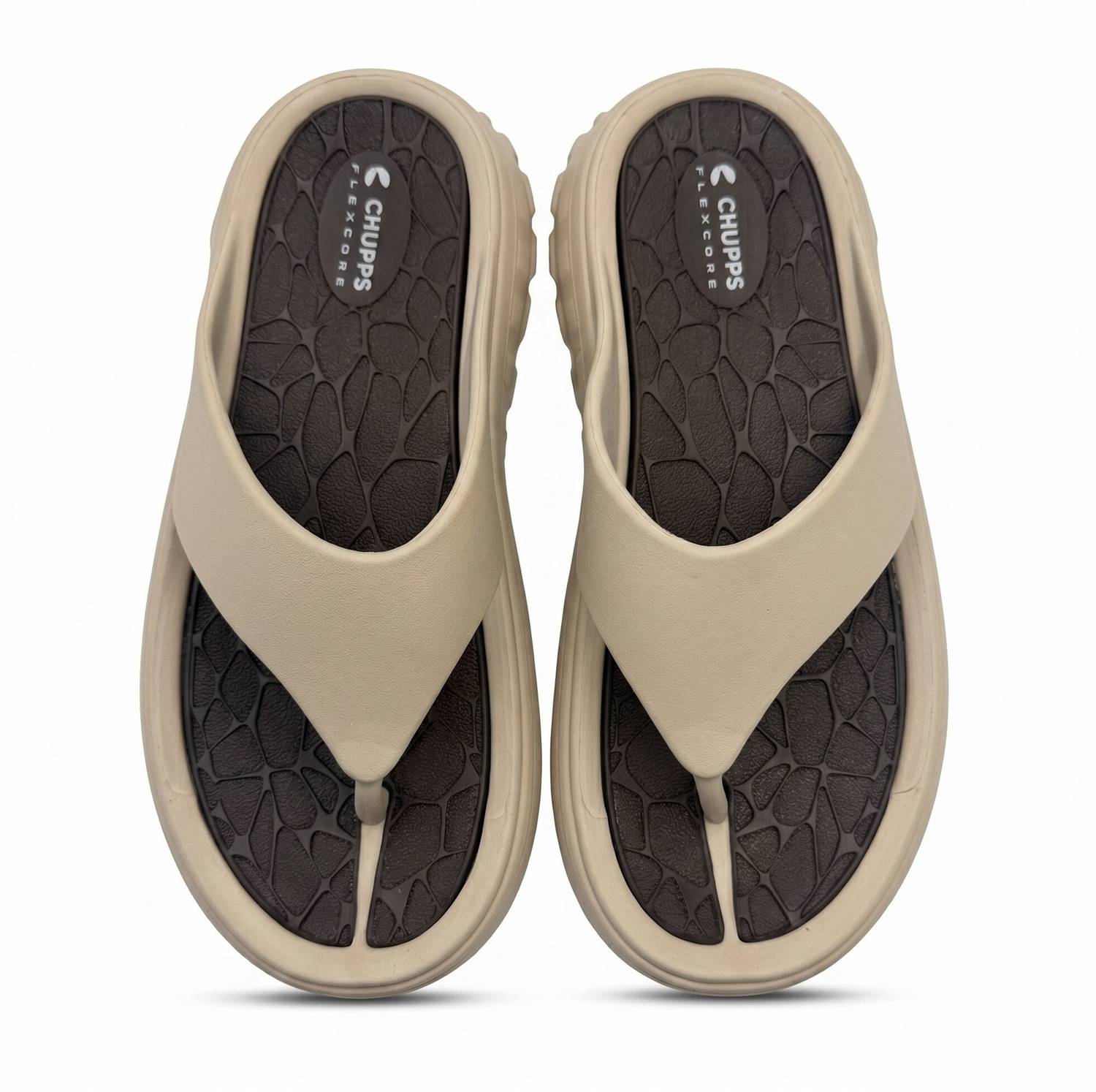 Chupps Men Beige Flip Flops - Image 3