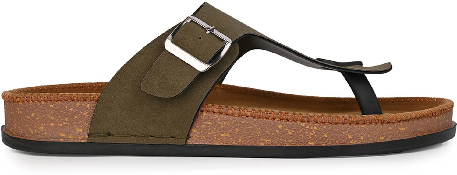 ALBERTO TORRESI Men Green Flip Flops - Image 3