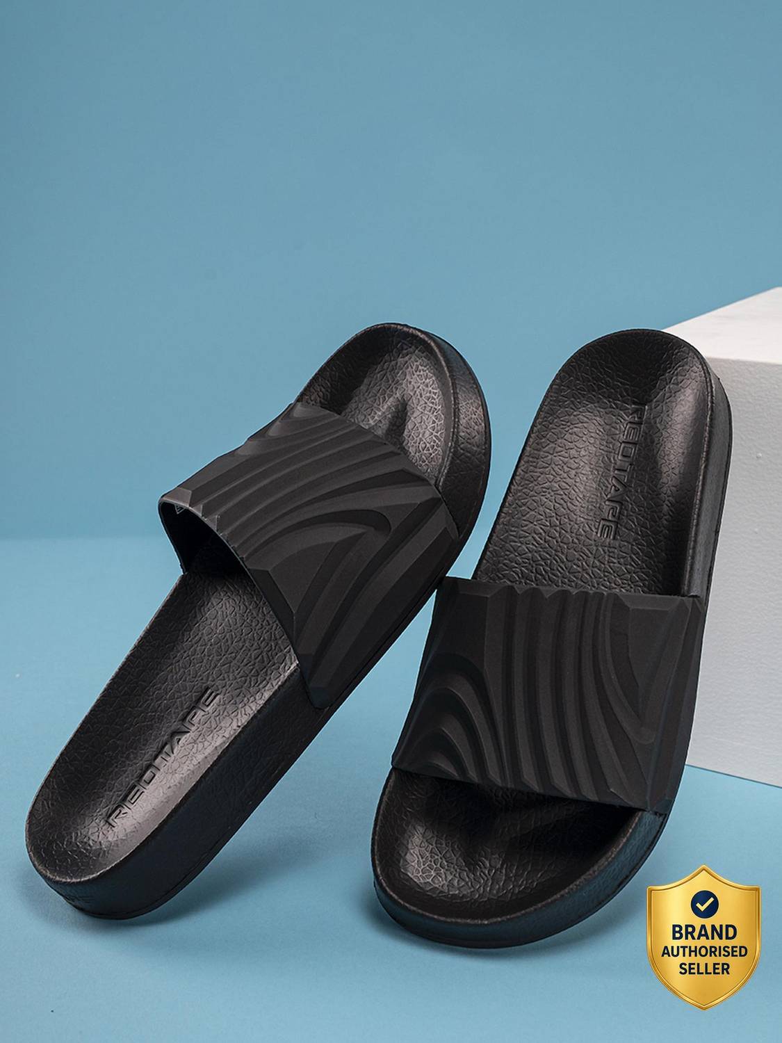 RED TAPE Men Red Slides