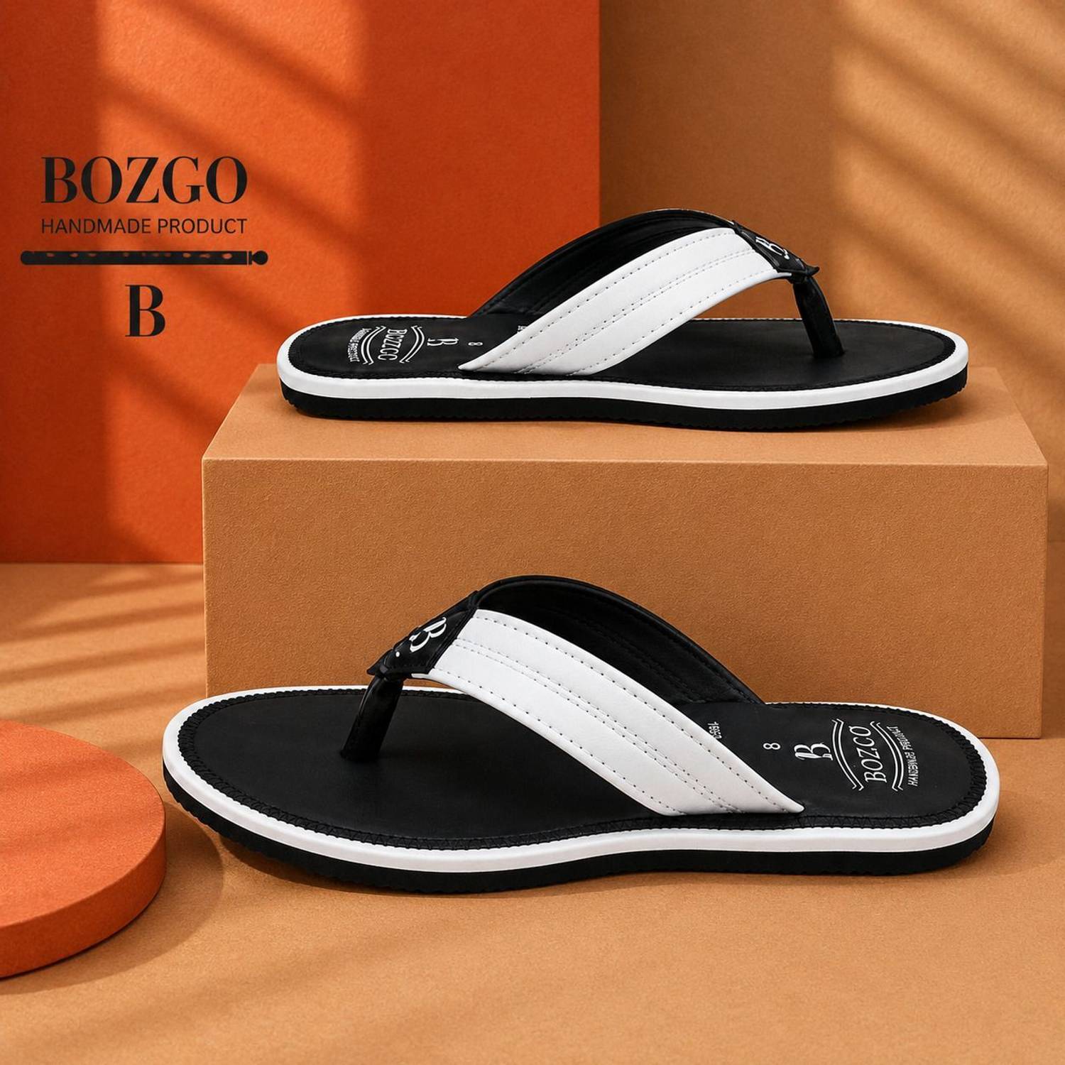 Bozgo Men Black Flip Flops - Image 5
