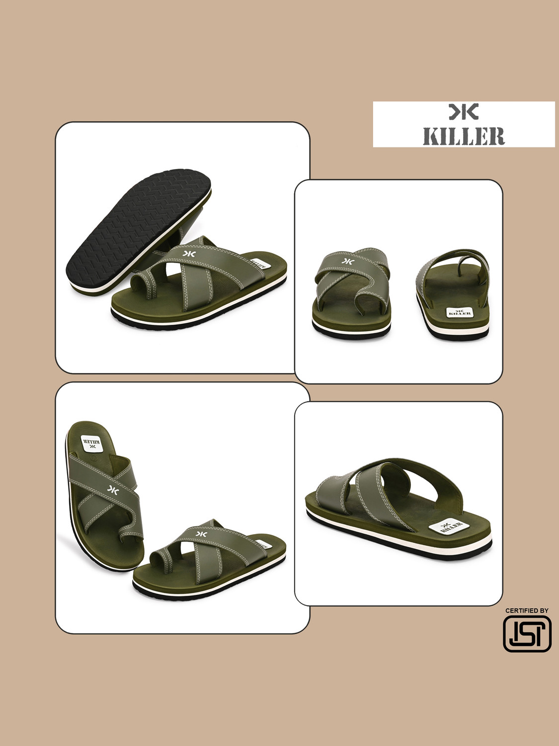 Image of KILLER Men Soft Comfortable Chappal Casual Lightweight Mens Slippers for Daily Wear Flip Flops