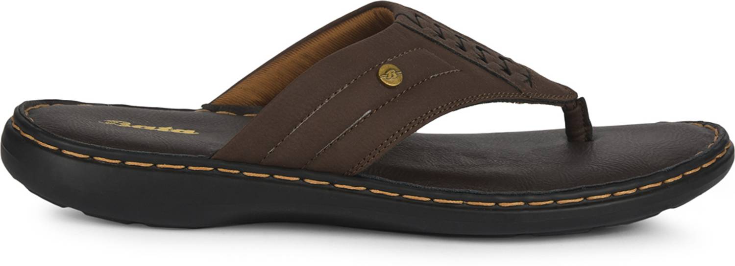 Bata Men Brown Slippers - Image 2