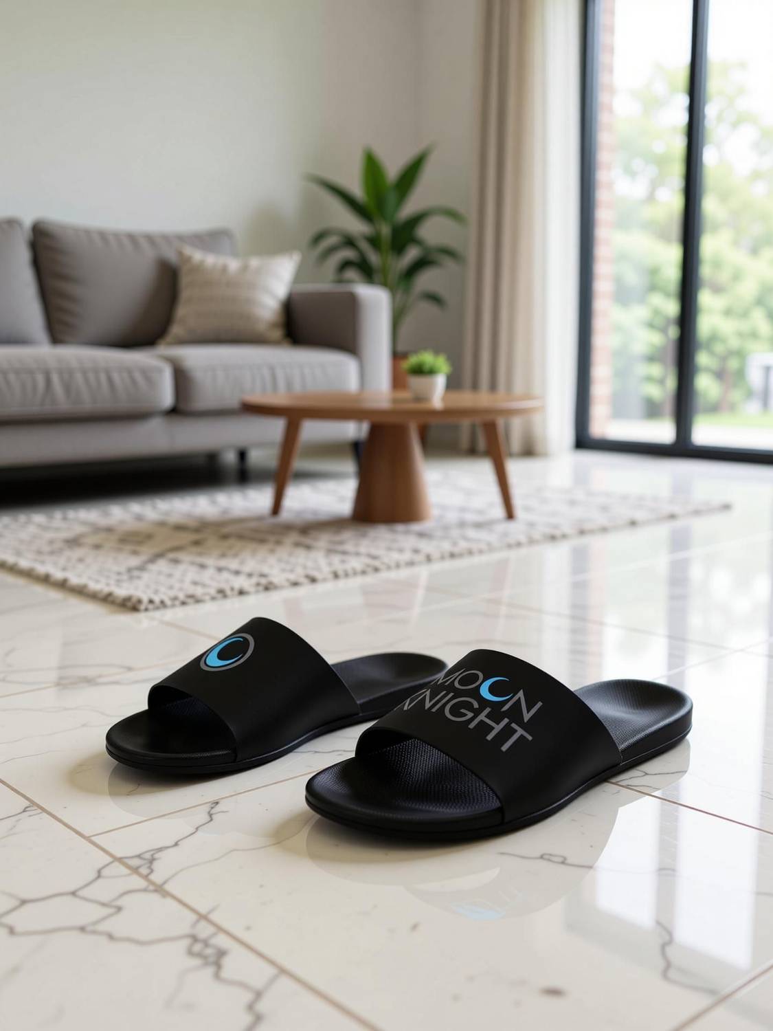 house of common Men Black Slippers - Image 3