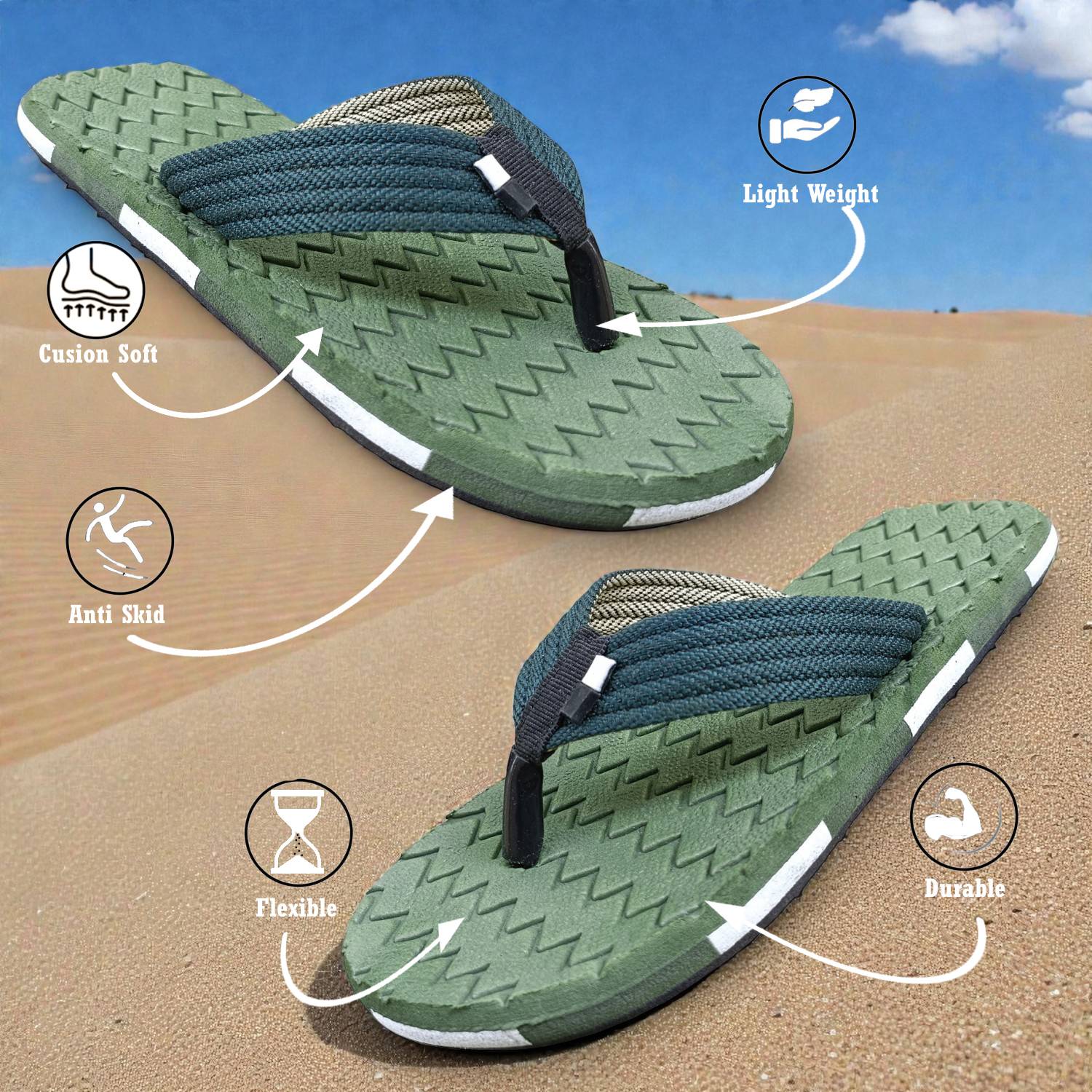 house of common Men Doctor Recommended Orthopedic,Lightweight,Pain Relief Slippers