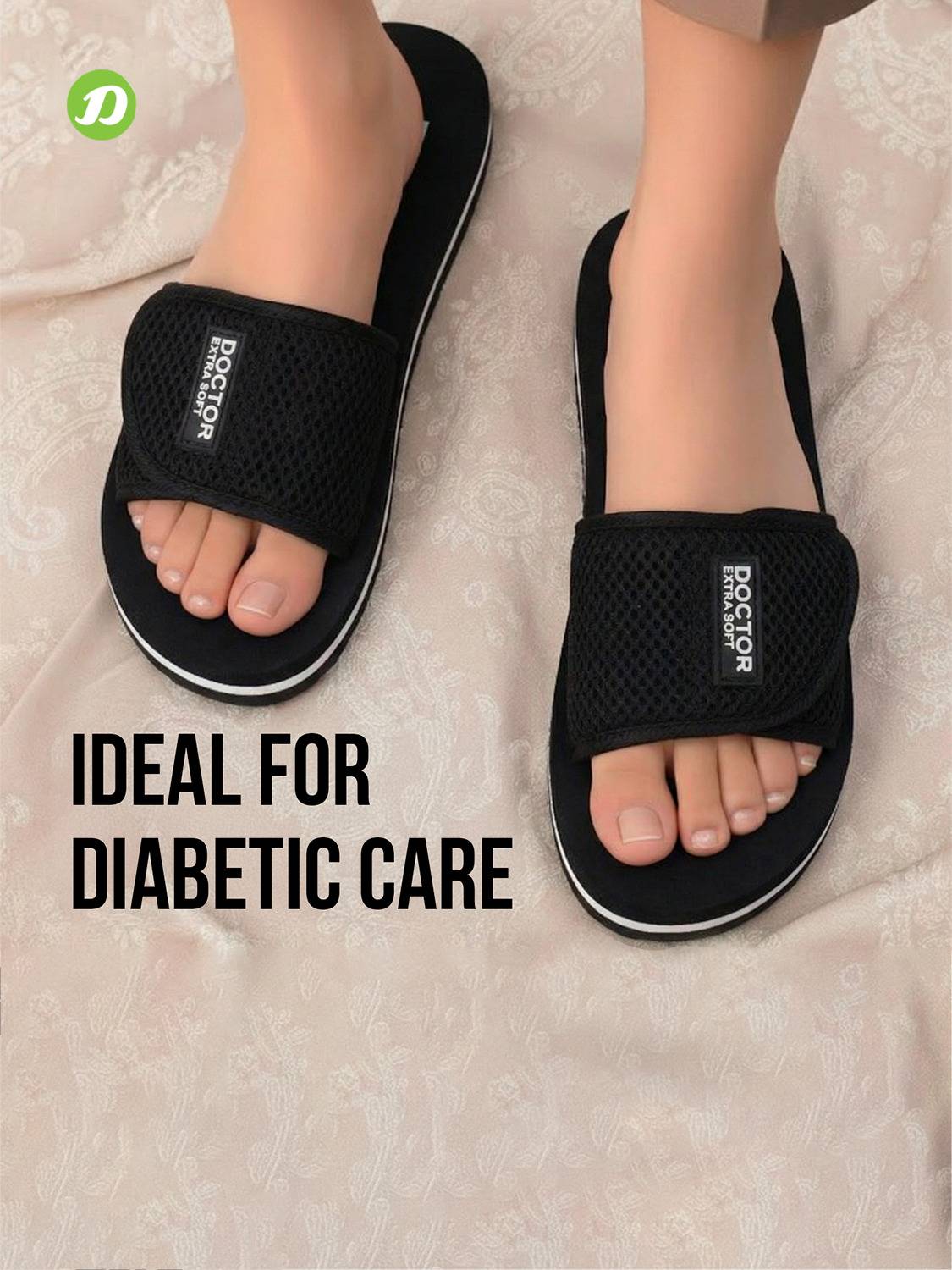 Doctor Extra Soft Women Velcro Adjustable Slides - Image 4