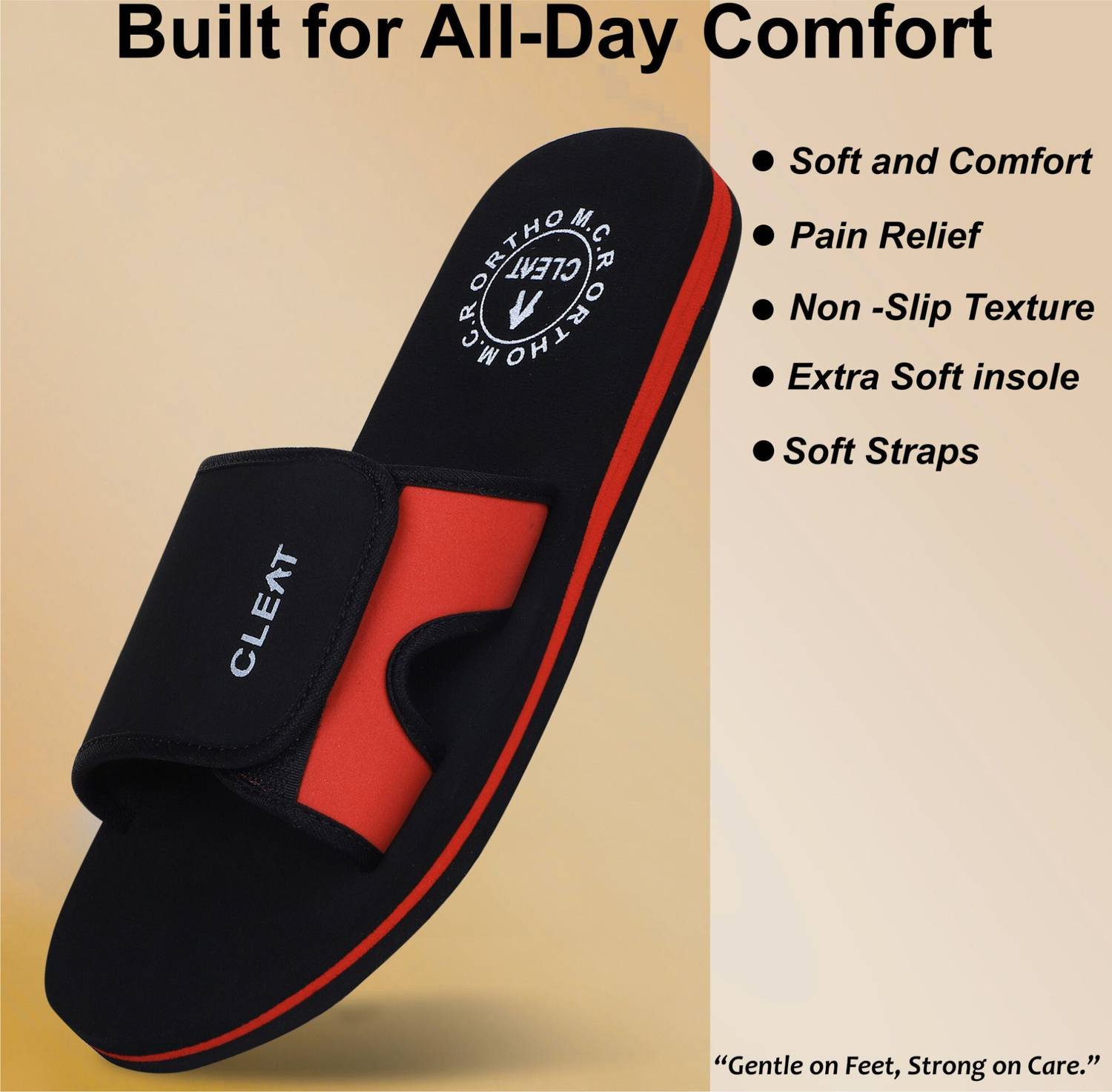 getCLEAT Men Orthopedic Velcro Slippers - Image 2