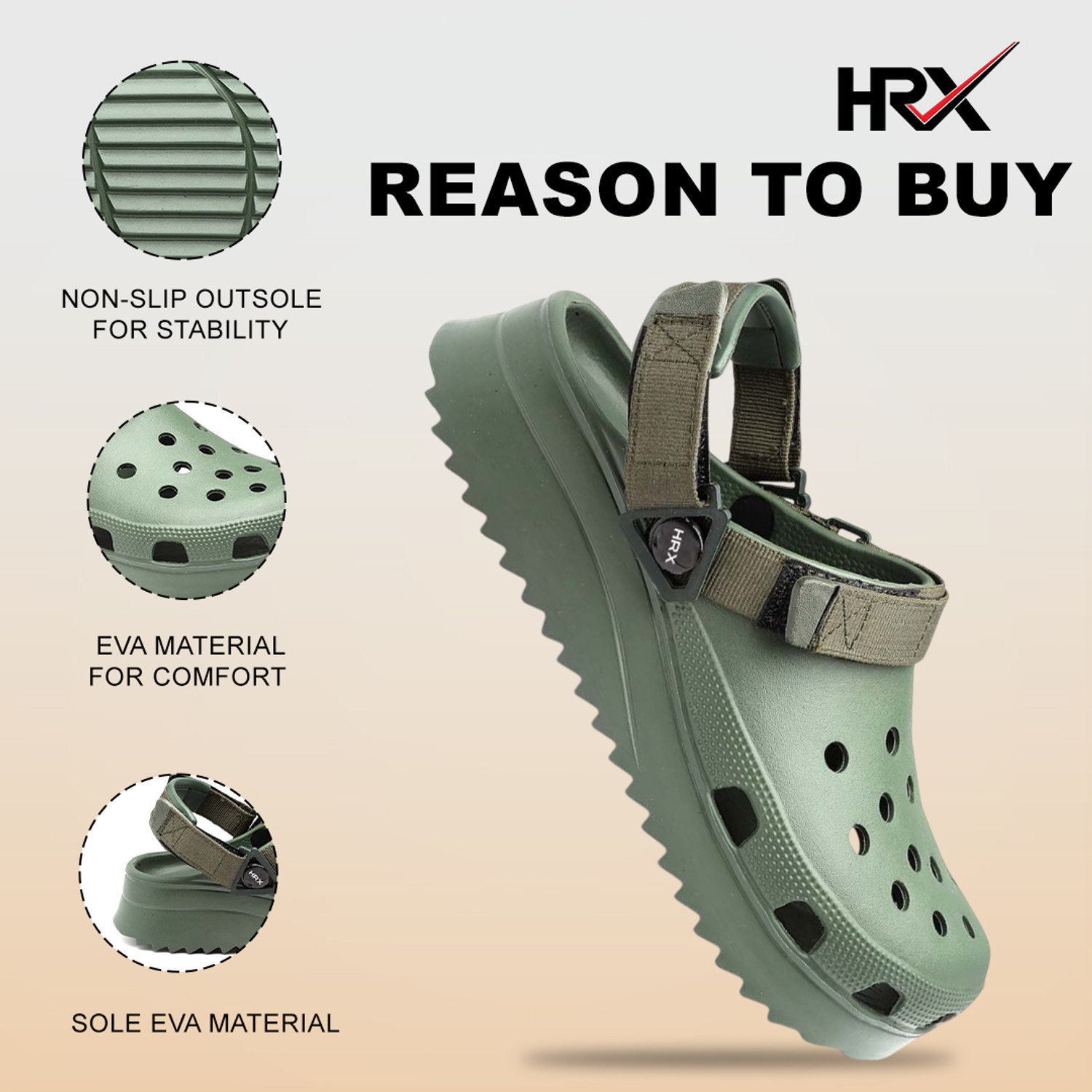 Image of HRX by Hrithik Roshan Men Clogs