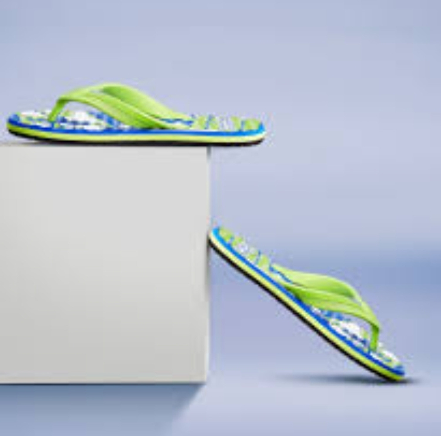 Image of Relaxo Men Flip Flops (Navy, Green, Blue, 7)