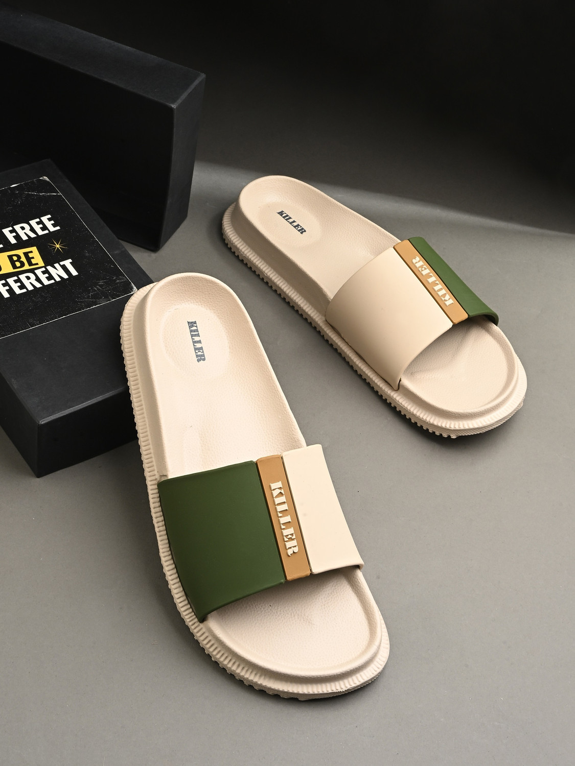 Image of KILLER Men Soft Comfortable Chappal Casual Lightweight Men Slippers for Daily Wear Slides