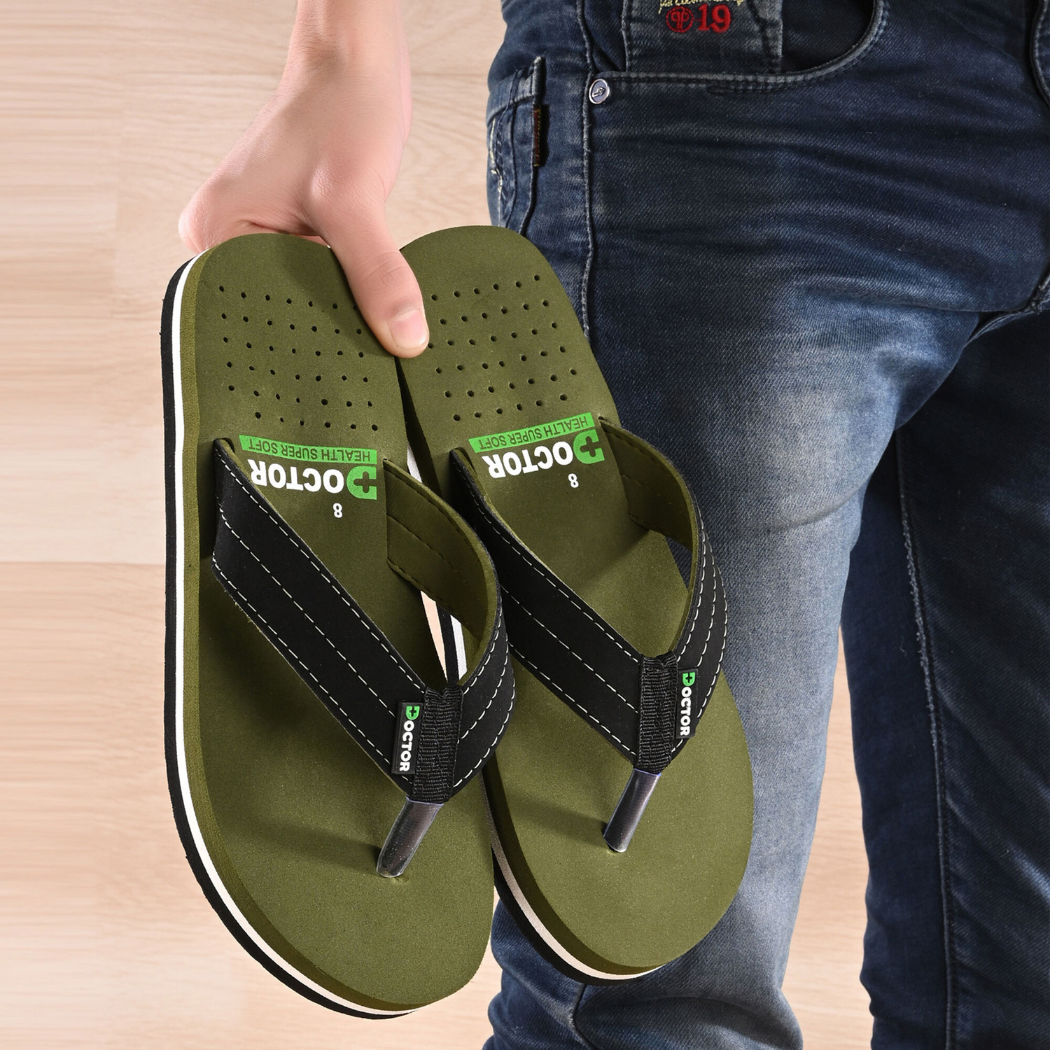 Image of Doctor Health Super Soft Men Premium Soft Comfortable Orthopaedic Diabetic Lightweight Antiskid Slippers