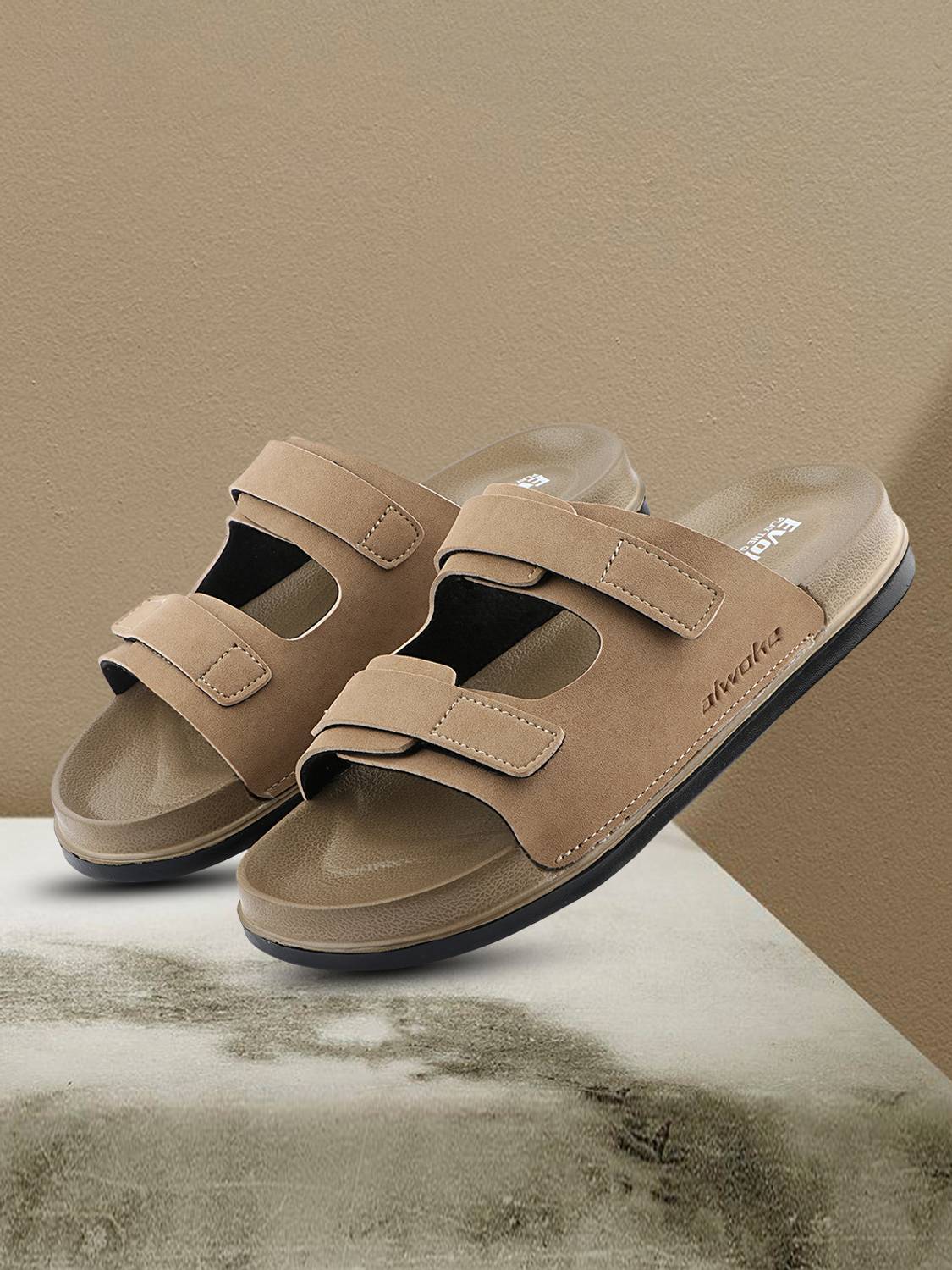 EVOK Men Brown Slippers - Image 4