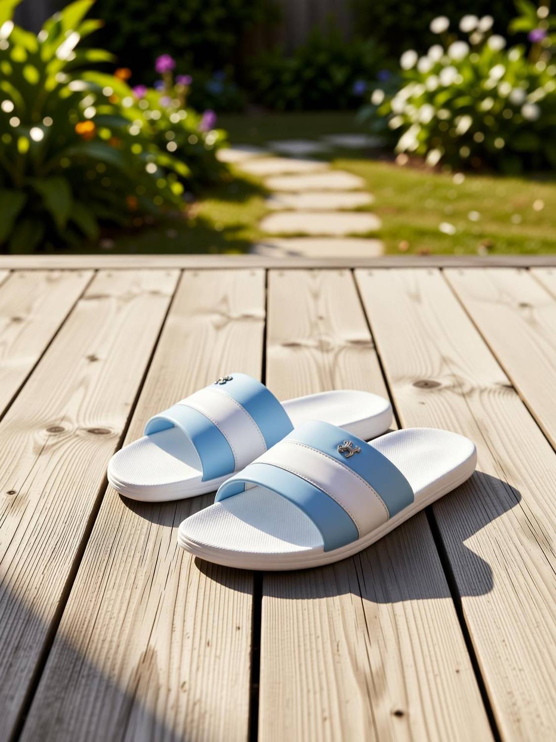 PERY-PAO Men Blue Slides - Image 2