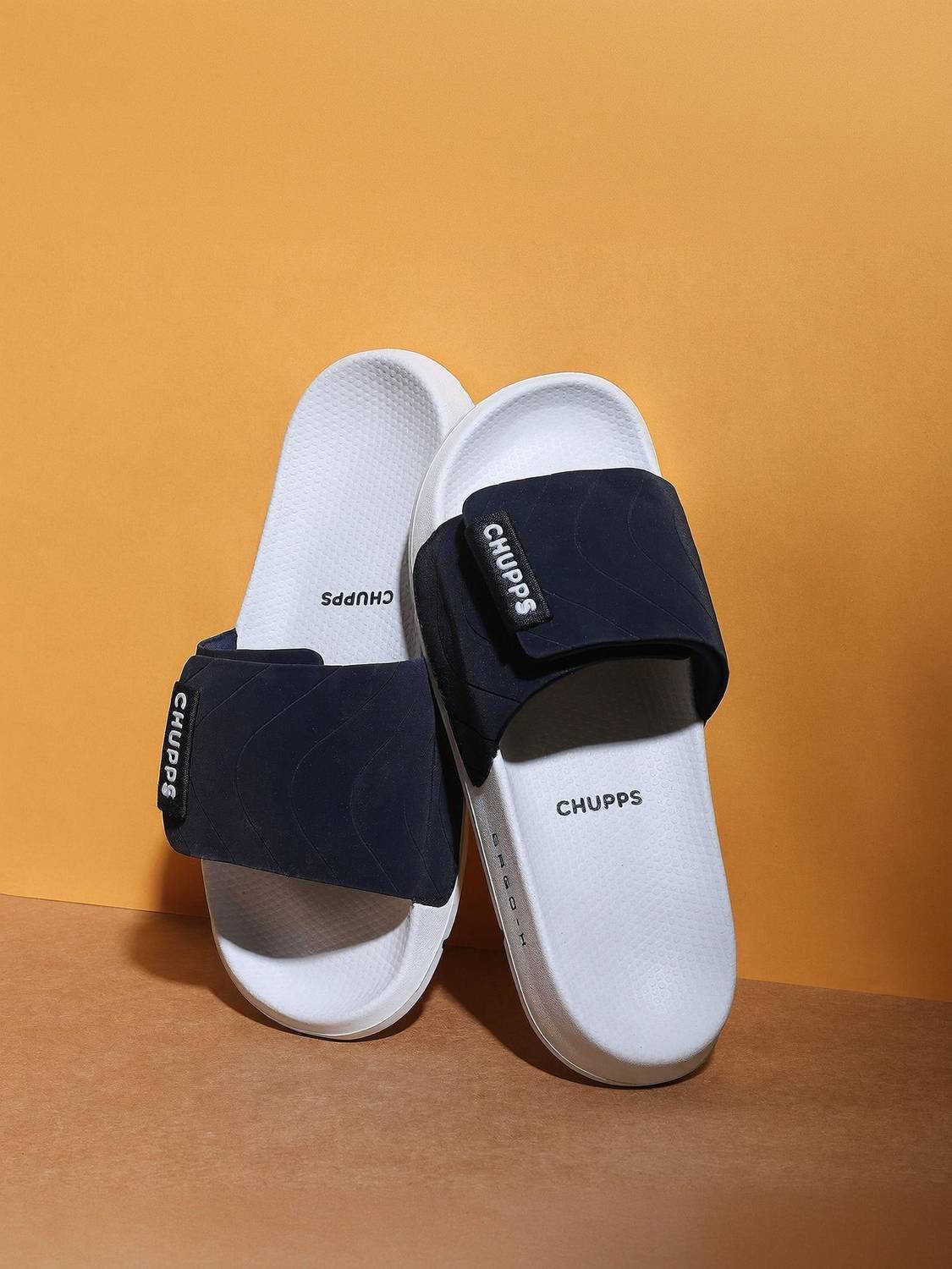 Chupps Men Flow Navy & Blue & Grey Slides - Image 1