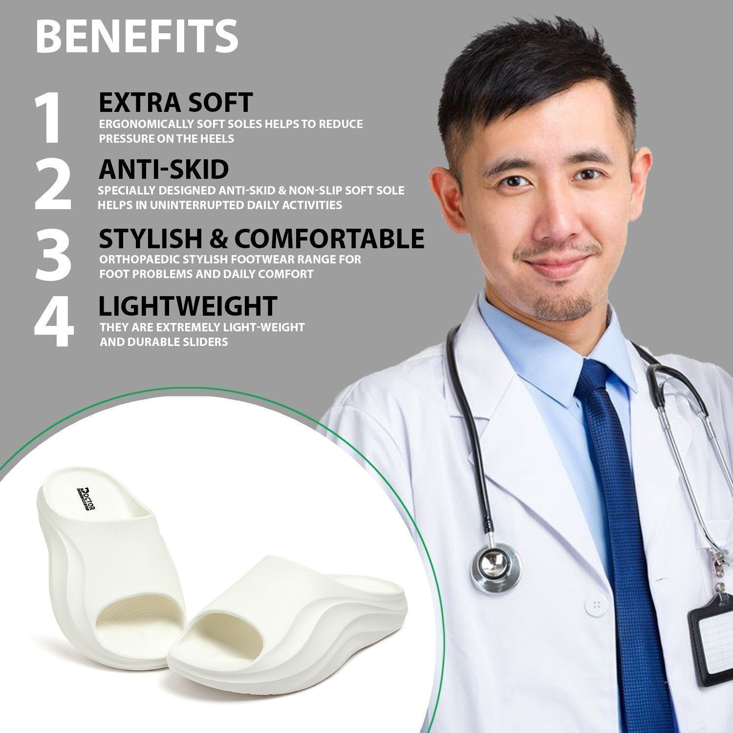 Image of Doctor Health Super Soft Men Newlaunch|Diabetic|Orthopedic|Lightweight|Antiskid|Fashionable| Flip Flops Flip Flops