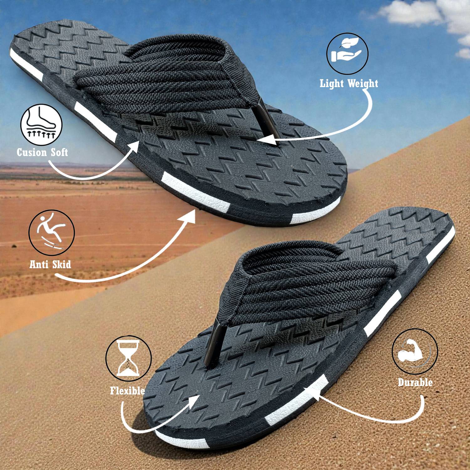 ADJ Men Soft Orthopedic for Men|Diabetic|Heel Pain Relief|Anti-Skid Daily Use Slippers