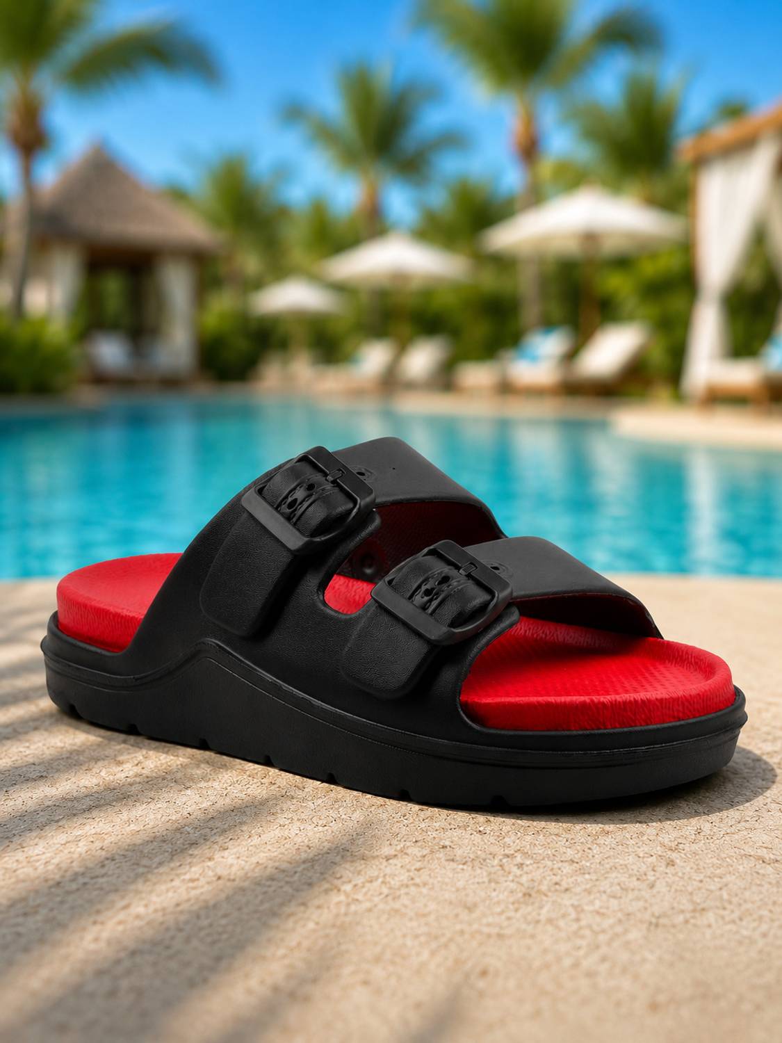 DUCKINS Men Red Flip Flops - Image 1