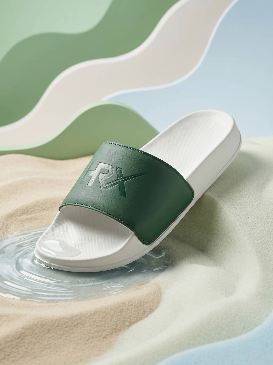 HRX by Hrithik Roshan Men Green Slides - Image 1