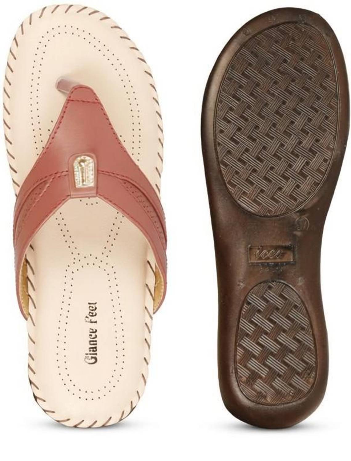 GLANCE FEET Women Pink Slippers - Image 1