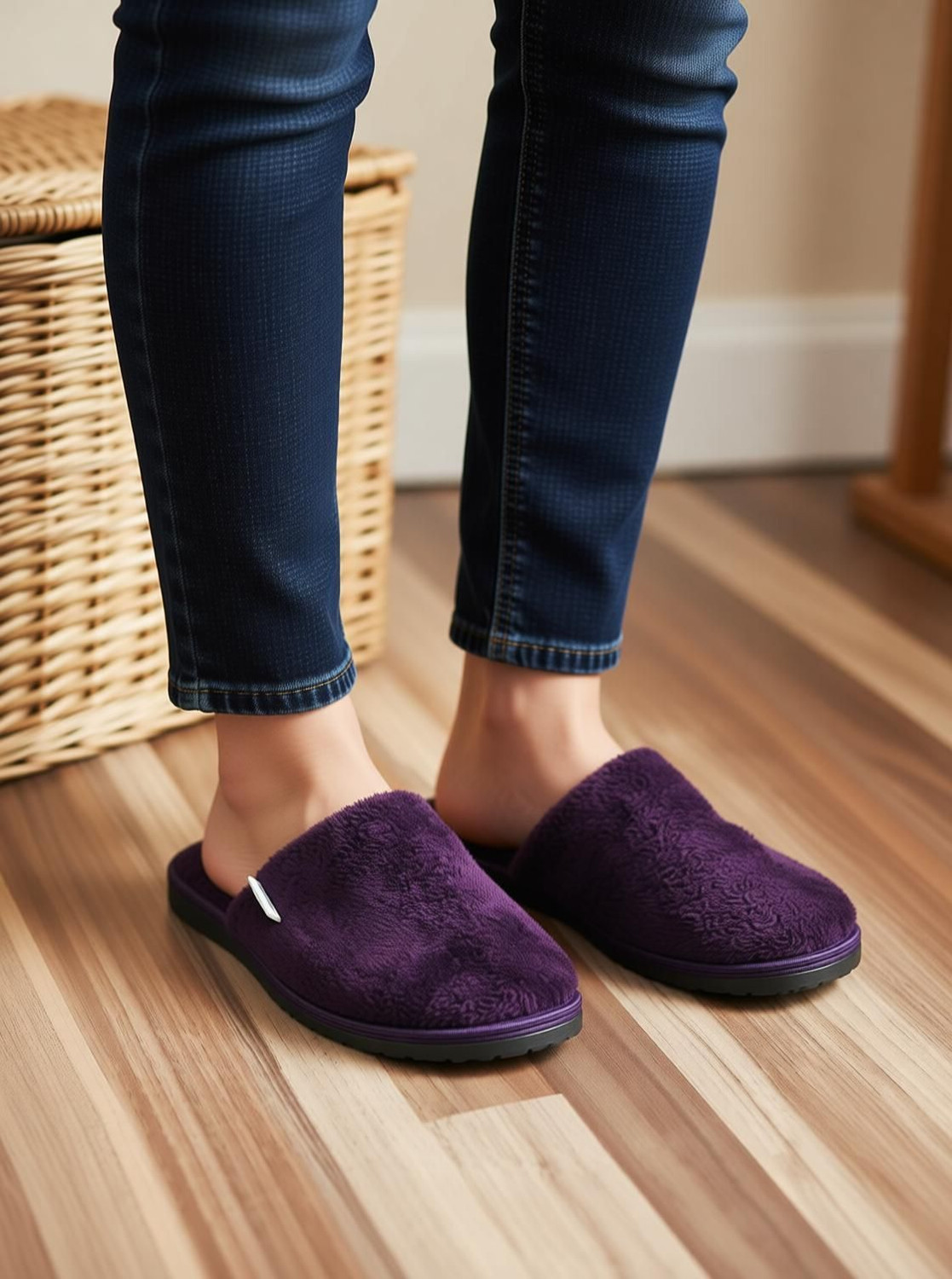 Image of Mifuzi Women Women's Girl's House Soft Fur Slipper Winter Home Indoor Bedroom Closed Toe Warm Slippers