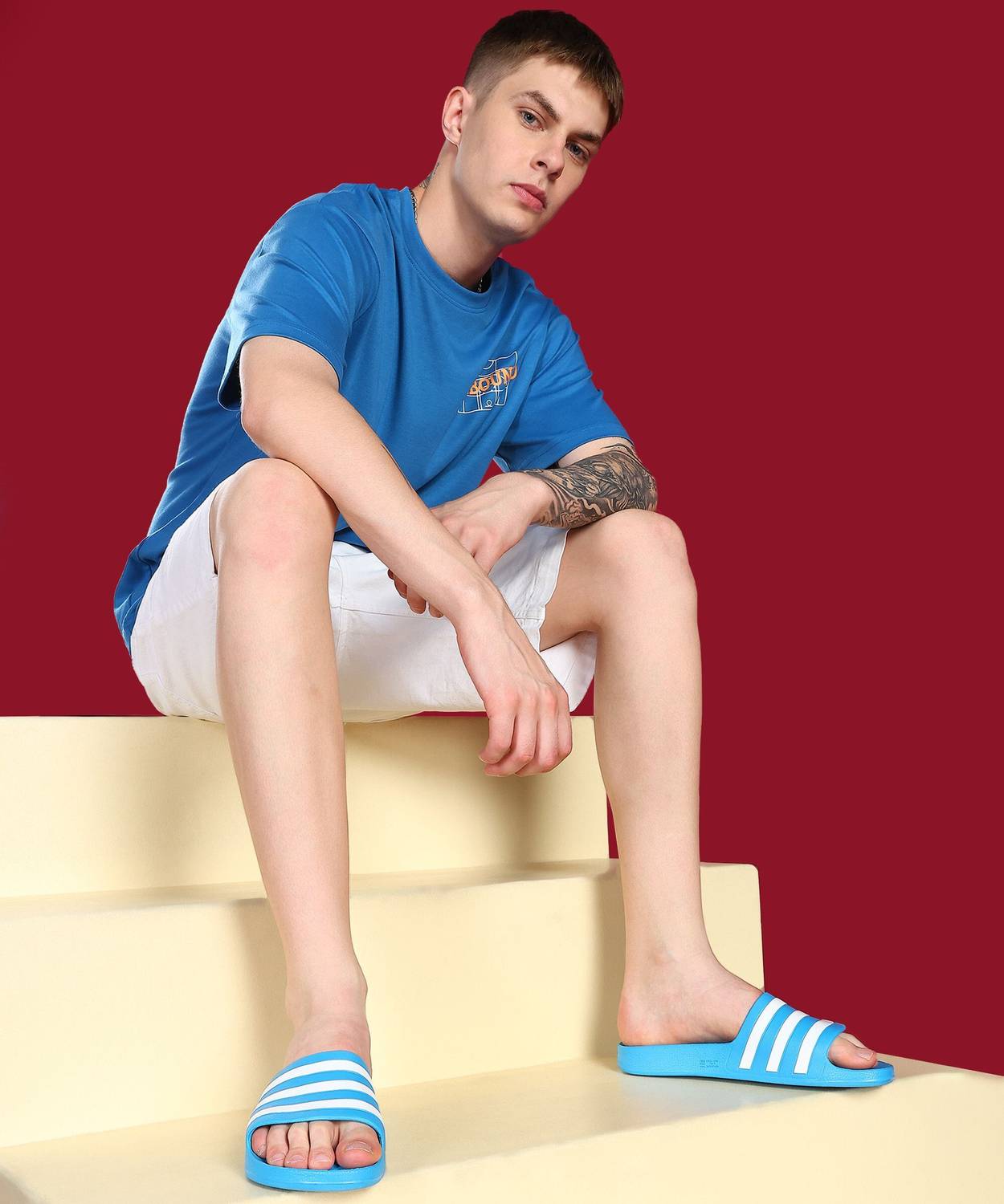 ADIDAS Men ADILETTE AQUA Slides Green - Image 3