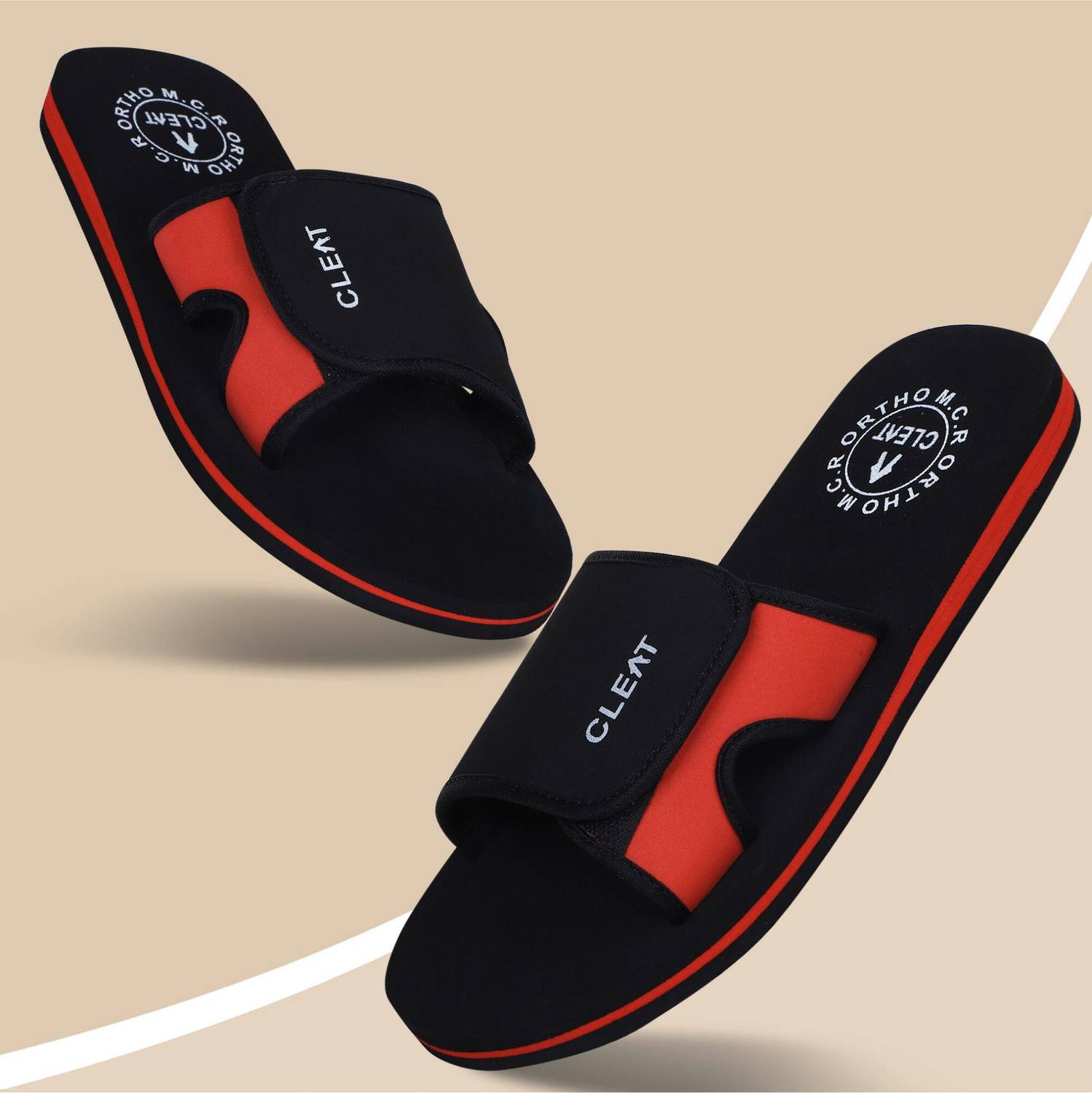 getCLEAT Men Orthopedic Velcro Slippers - Image 1