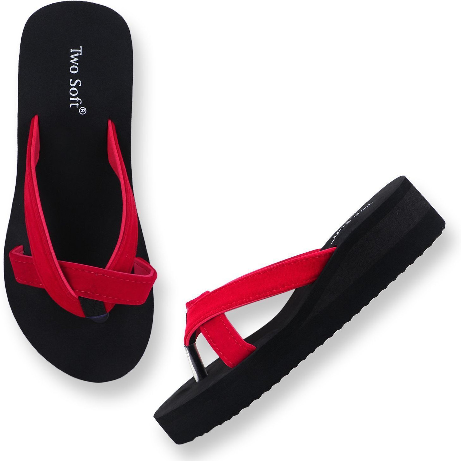 Image of TWO SOFT Women Pack Of 2 Combo Stylish Extra Comfort Lightweight Dailywear Used Slippers