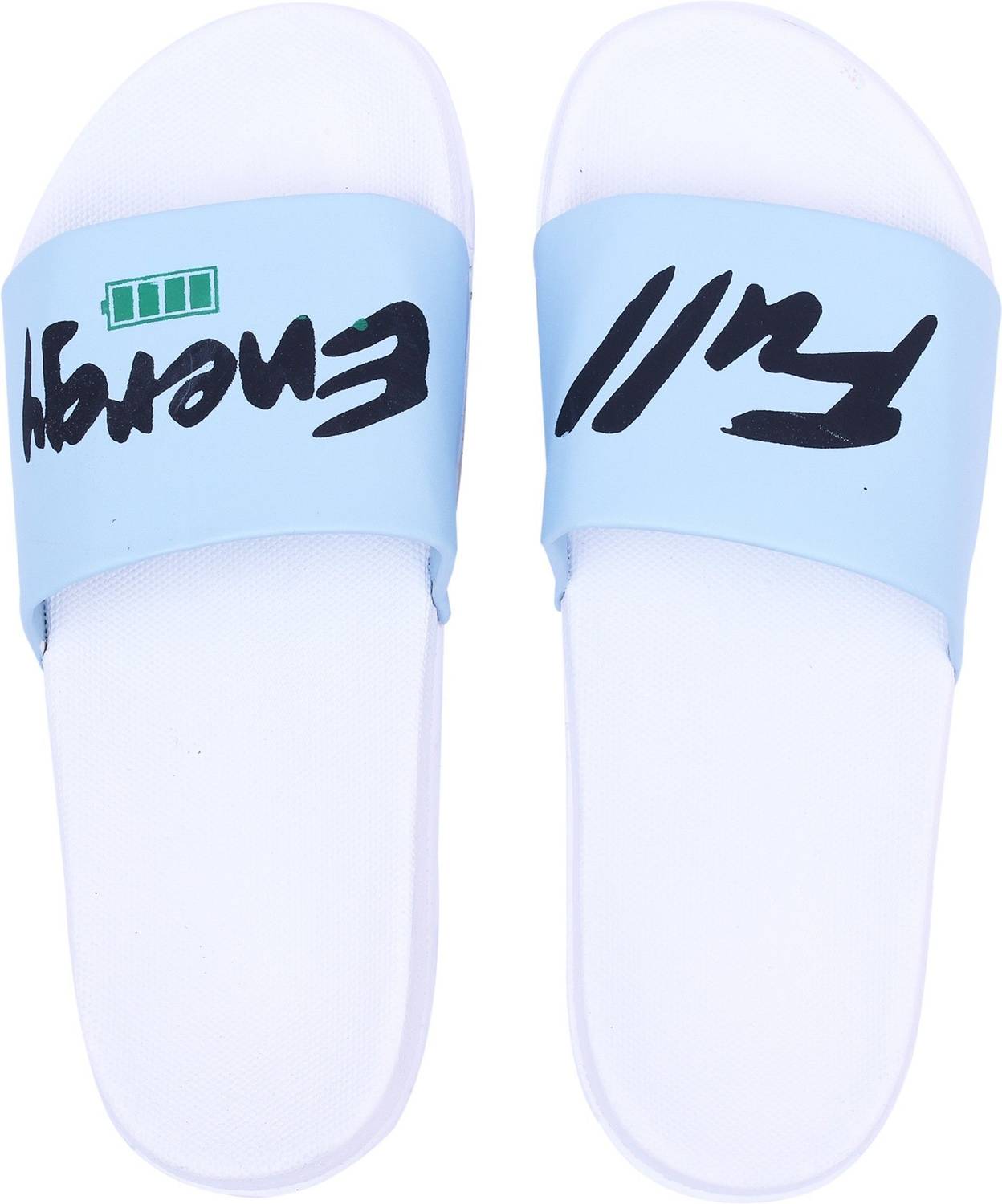 Foot Print Men Slides Blue - Image 5