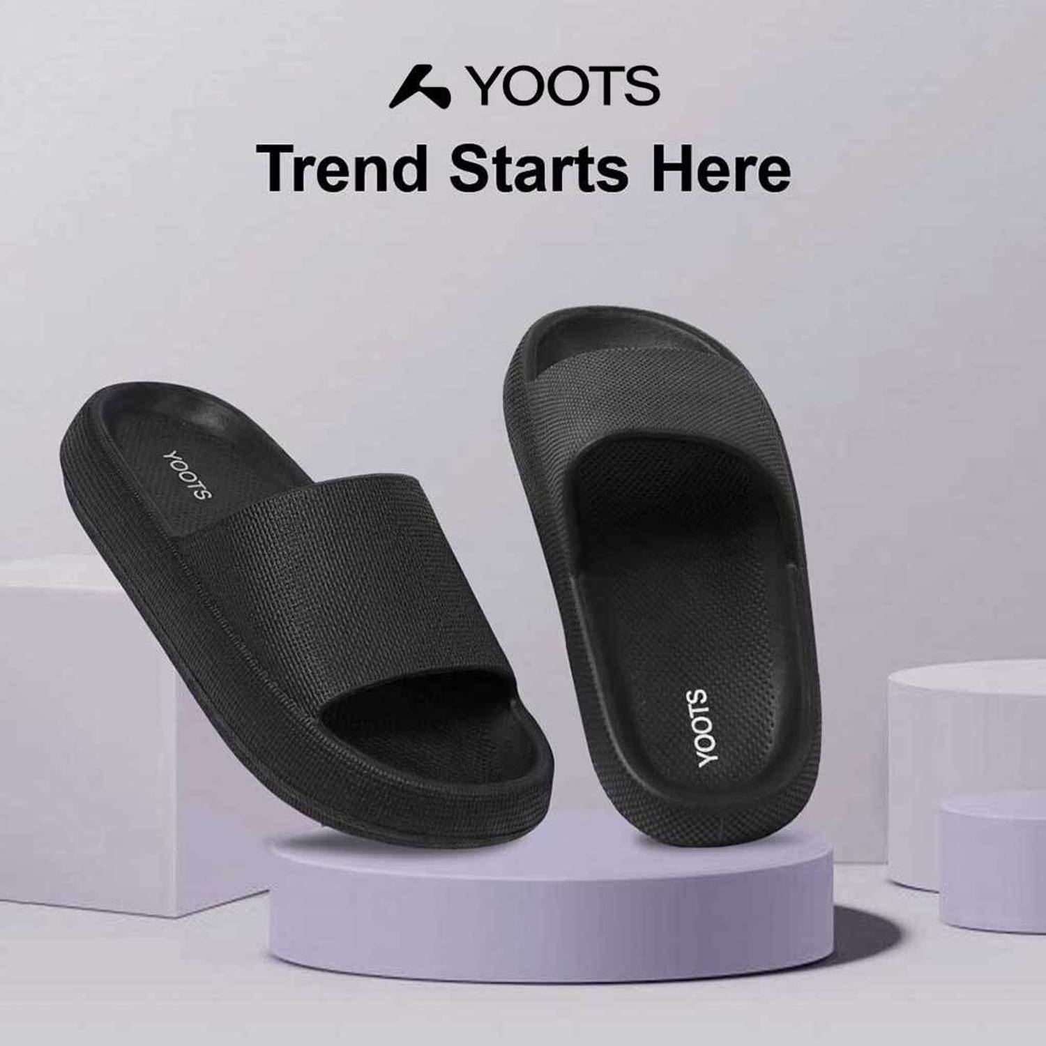 Yoots Men Slides Black - Image 1