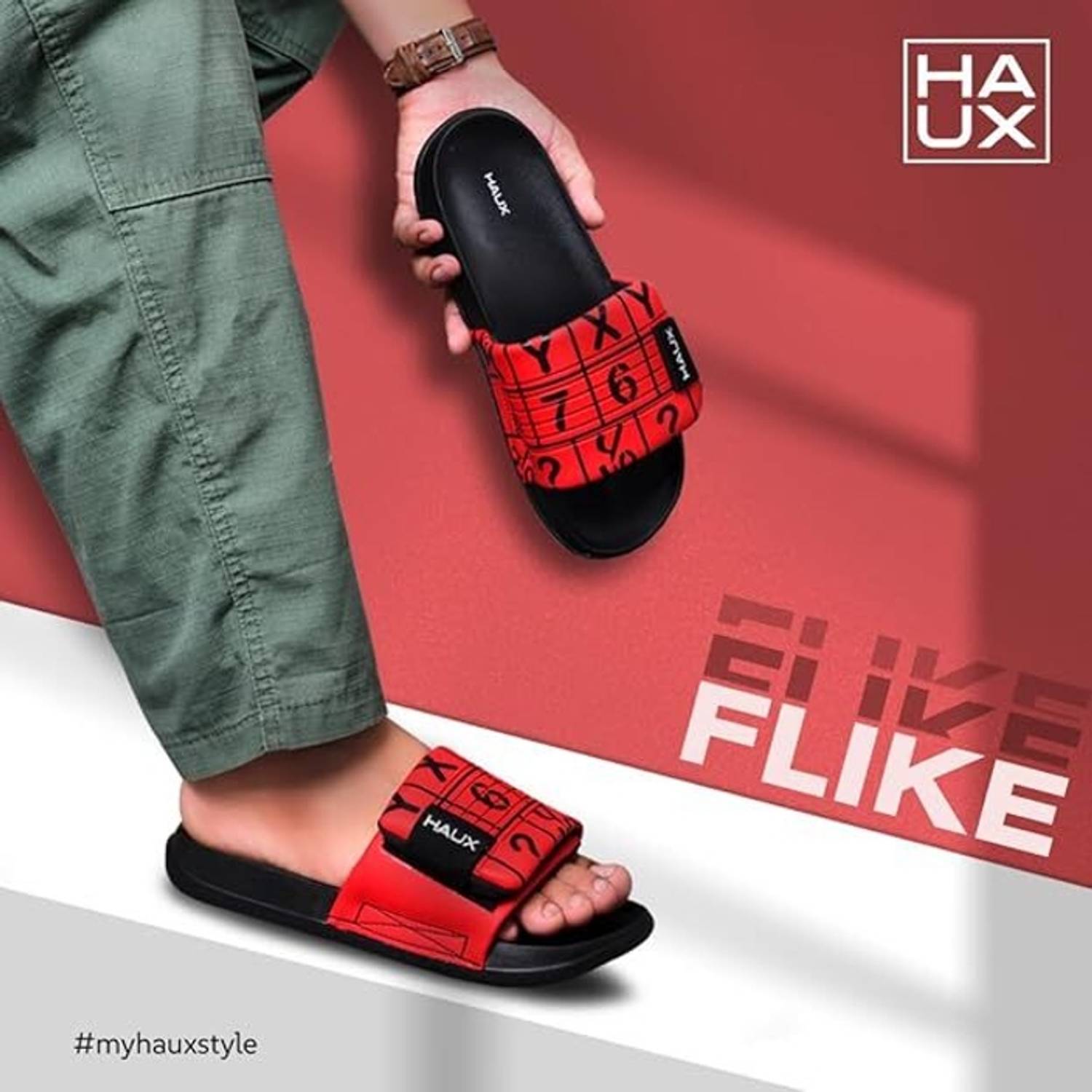 Haux Men Red Flip Flops - Image 2