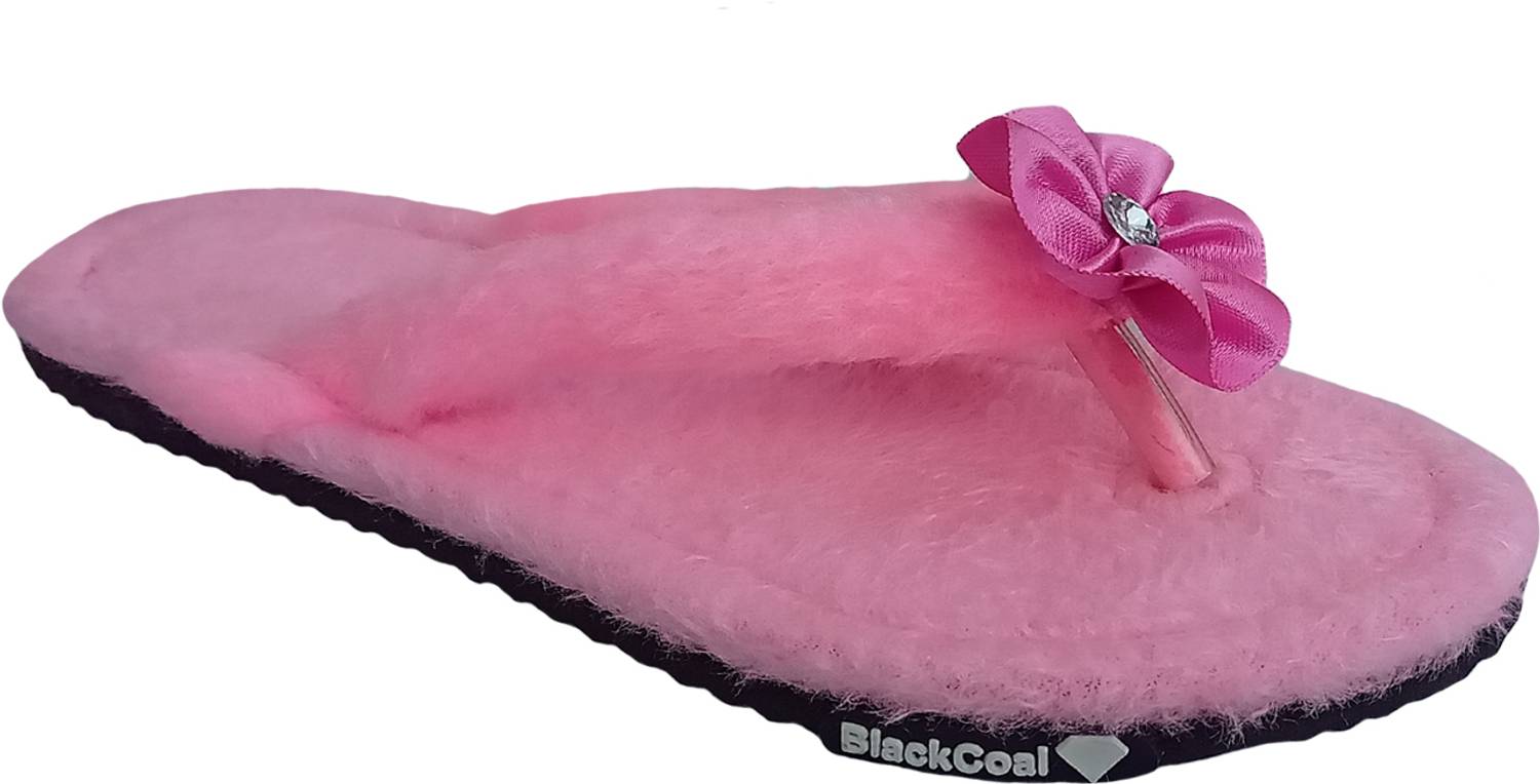 BlackCoal Women Women Fur Slippers Girls Flip Flops Casual Flip Flops