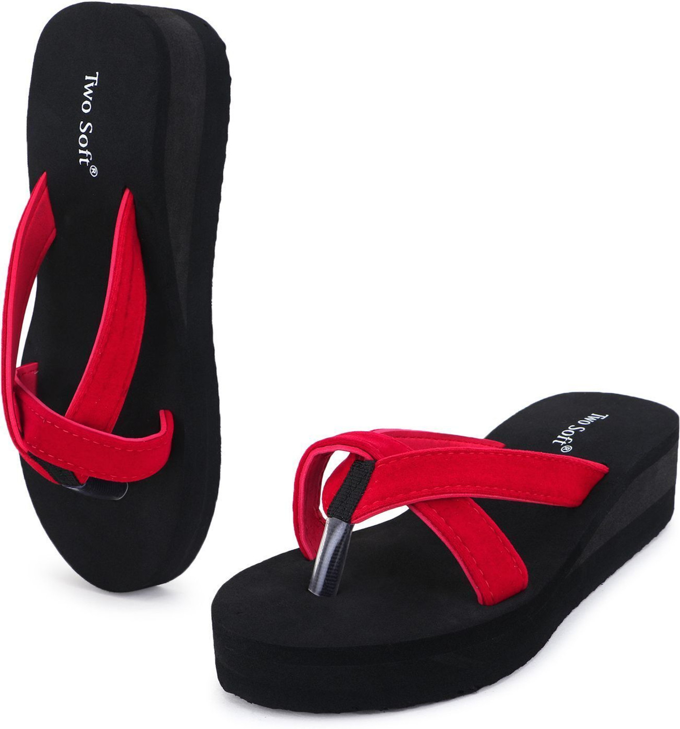 Image of TWO SOFT Women Pack Of 2 Combo Stylish Extra Comfort Lightweight Dailywear Used Slippers