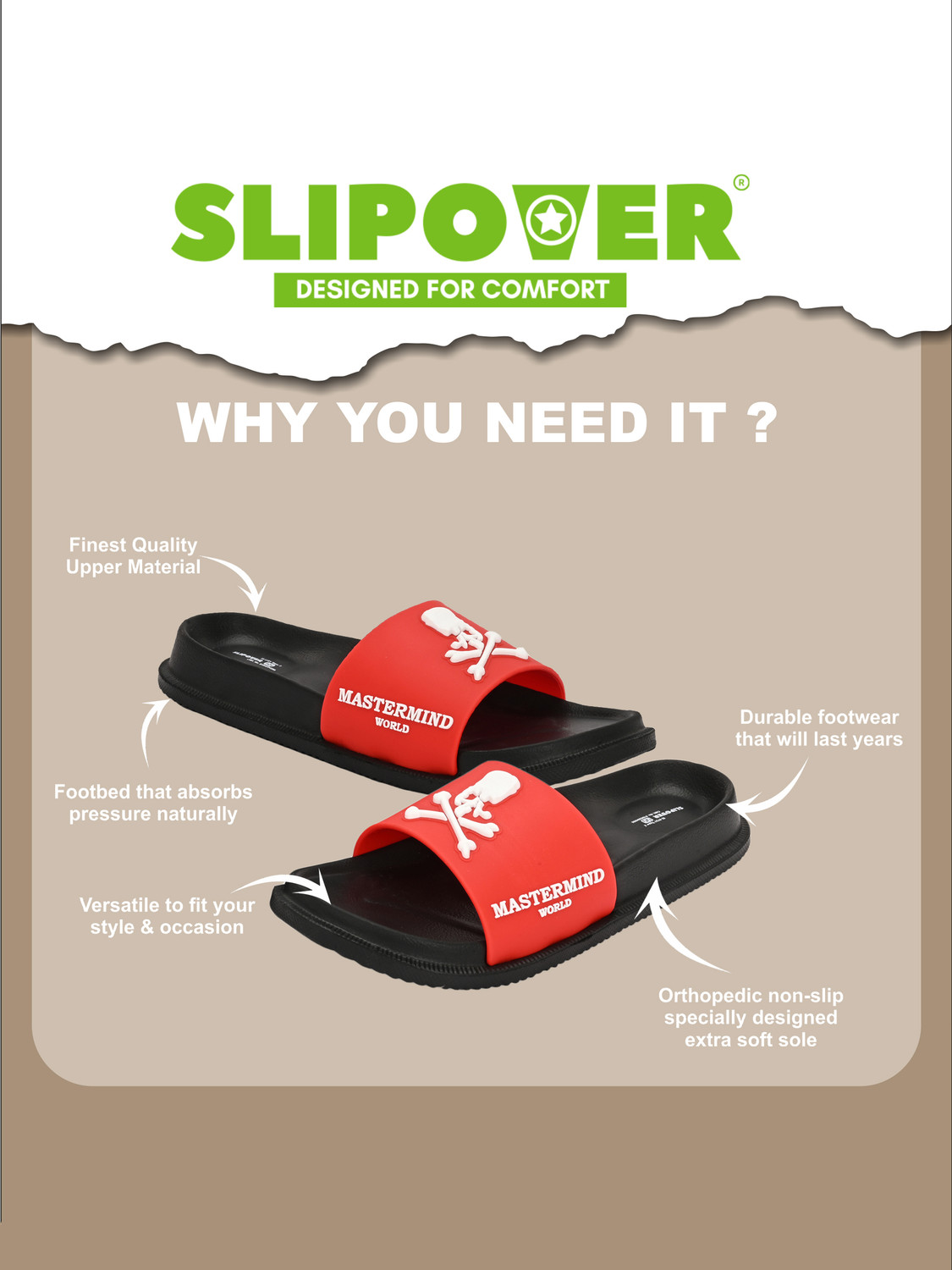 Image of slipover Men Soft Trendy Comfortable Chappal Casual Lightweight Men Slippers for Daily Wear Slides